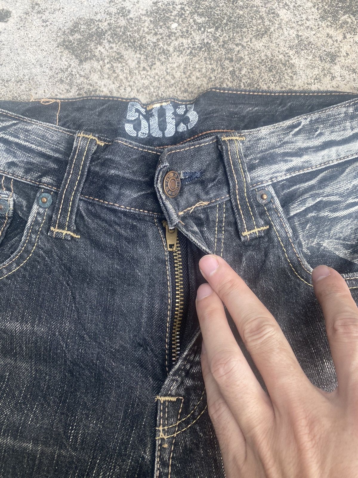 Edwin × Vintage Vintage y2k Edwin Clawmark Straightcut Jeans Size US 31 - 12 Thumbnail