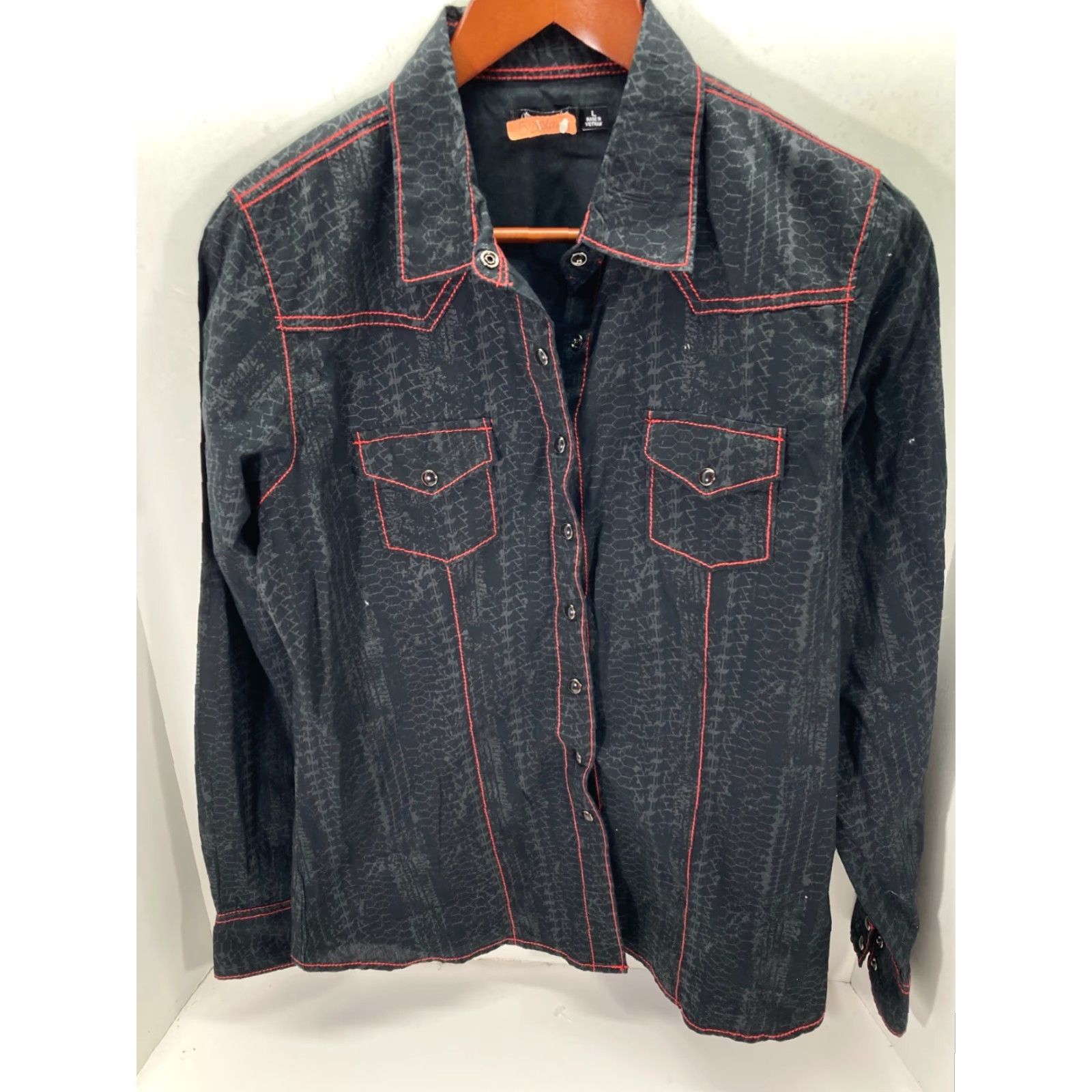 Vintage Cruel Girl Western Button Up Shirt Womens L Black Geo Long Sleeve Cowgirl Rodeo Shirts Size L / US 10 / IT 46 - 2 Thumbnail