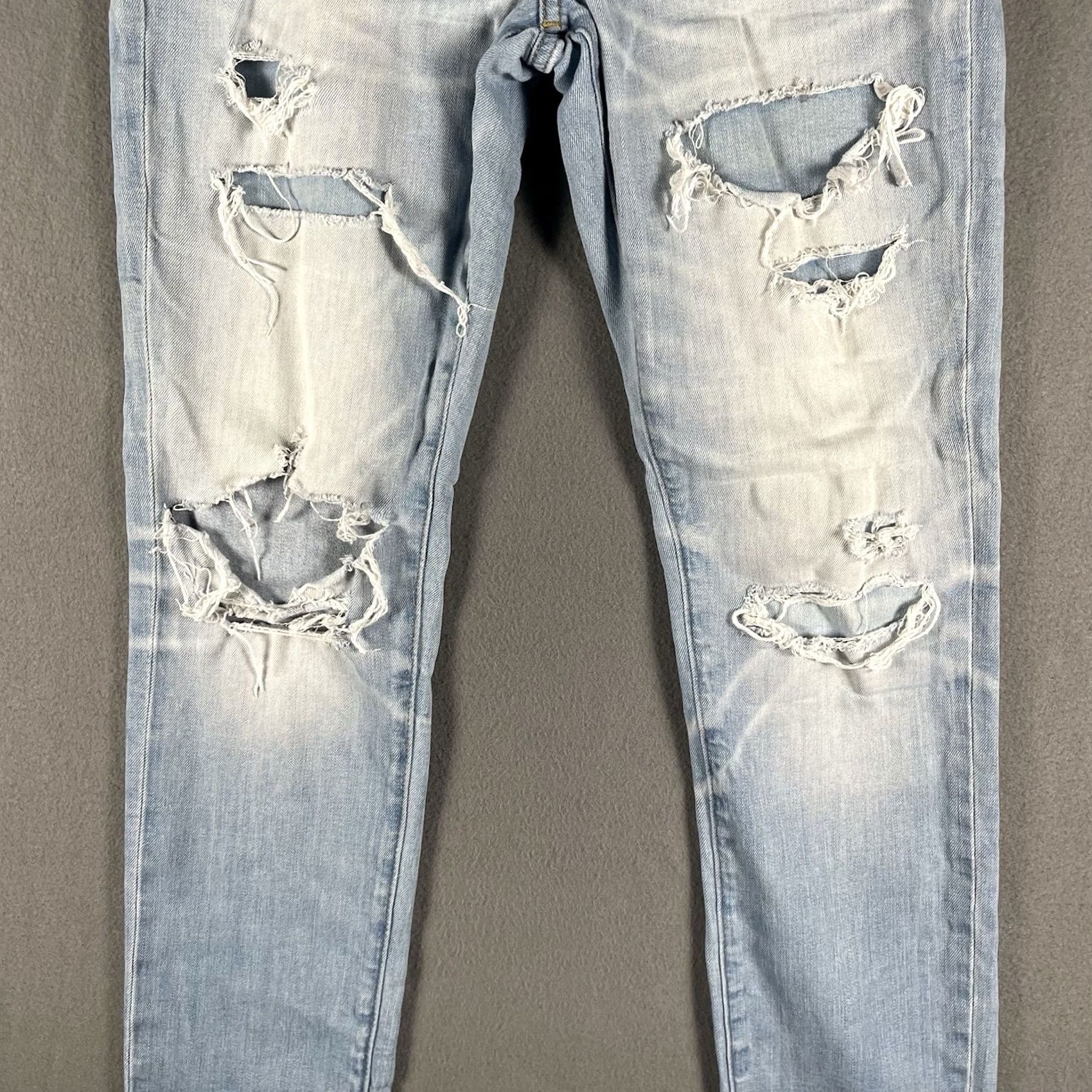 American Eagle Outfitters American Eagle Jeans Men’s Slim Cozy Air Flex Light Distressed 30x34 Denim Cotton Blend Blue Modern Slim Fit Regular Men Size US 30 / EU 46 - 3 Thumbnail