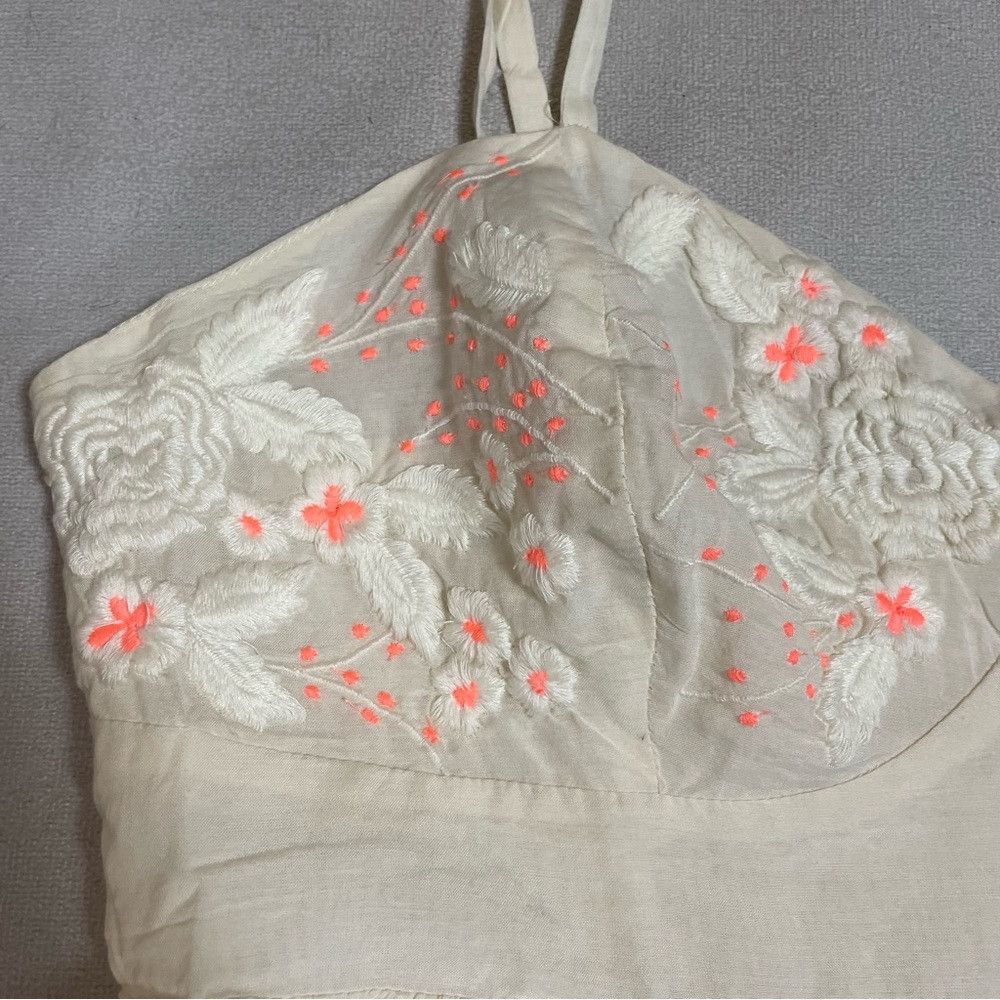 Free People New Free People Ivory Cotton Embroidered Slip Dress Size M Size M / US 6-8 / IT 42-44 - 5 Thumbnail