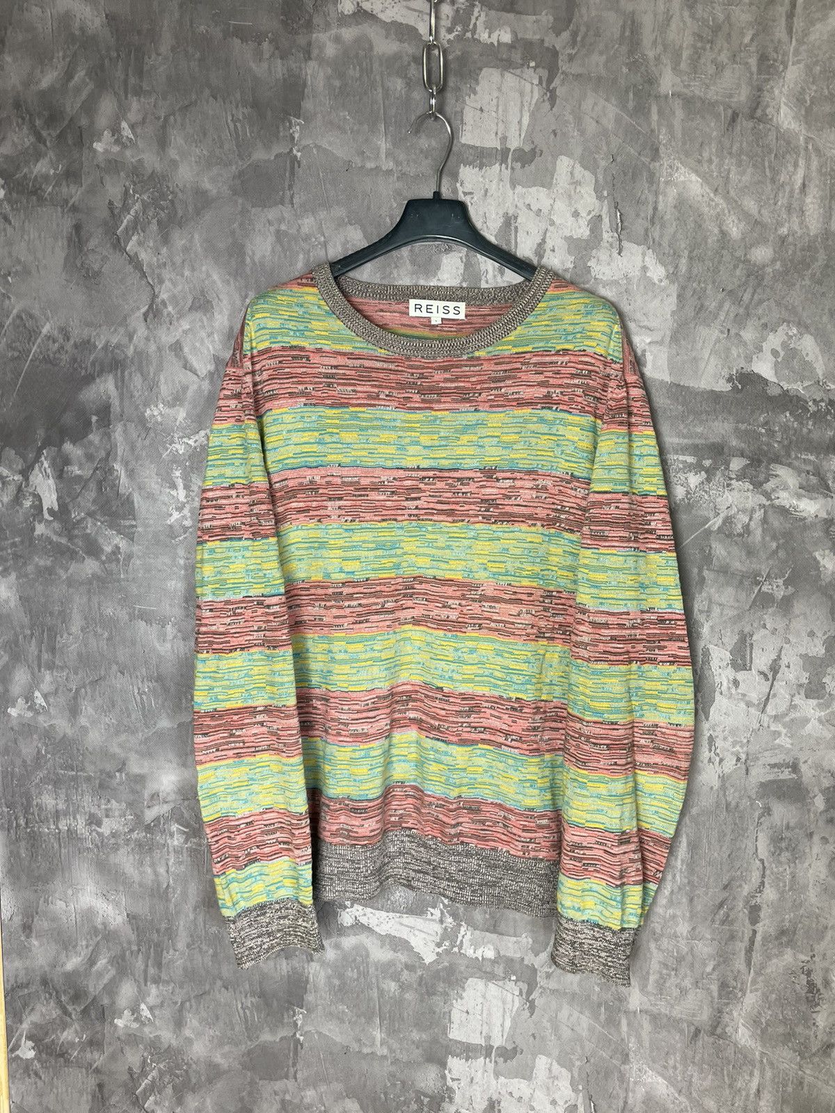 Reiss × Vintage Reiss Vintage Knitted Multicolour Sweater Size US L / EU 52-54 / 3 - 1 Thumbnail
