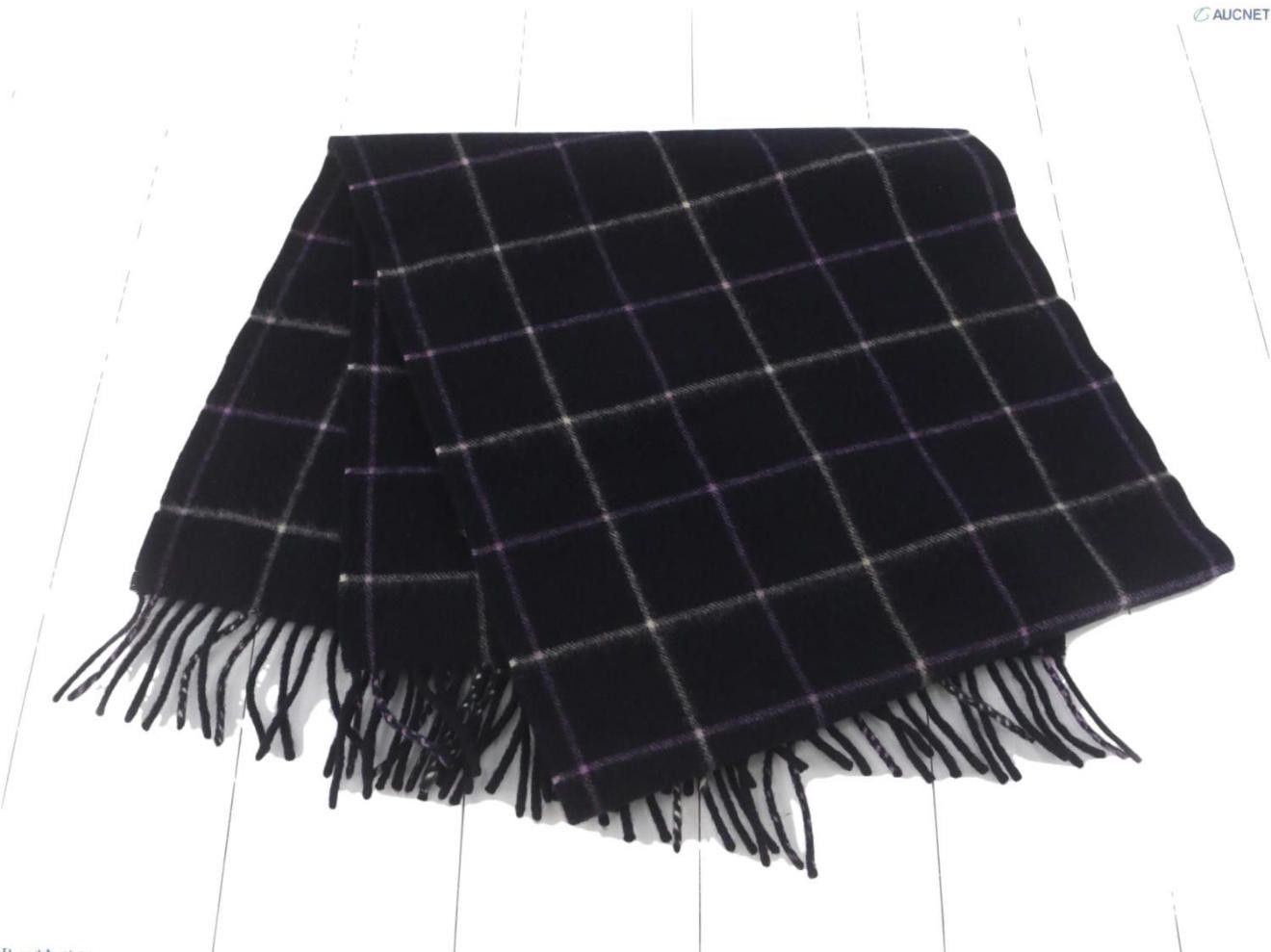 Burberrys Navy/Purple Cashmere Scarf – Vintage Pre-1999