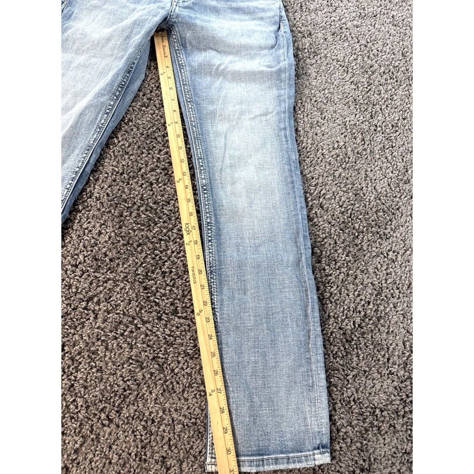 Vintage BKE Alec Jeans Slim Straight 28x31 Light Wash Blue Denim Stretch 5-Pocket Mens Size US 28 / EU 44 - 2 Thumbnail