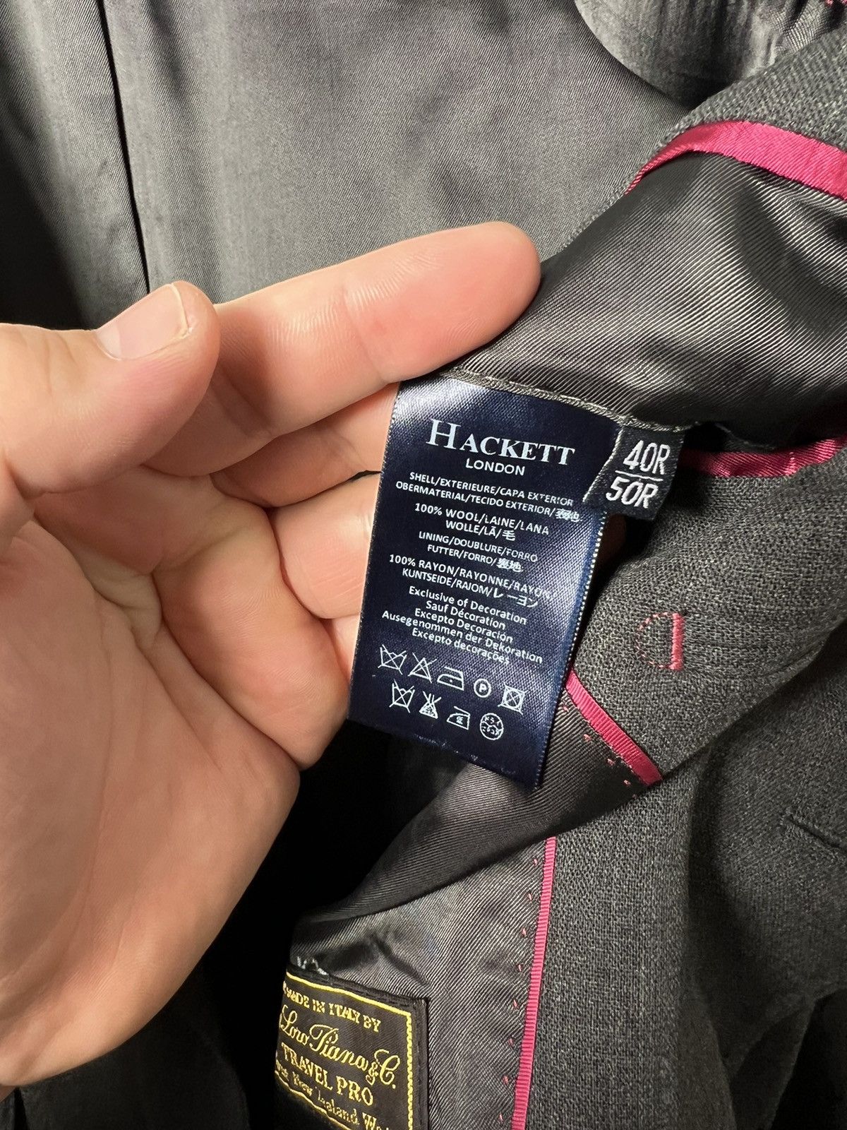 Hackett × Loro Piana Hackett London Travel Suit Ing Loro Piana Wool Blazer Jacket Size 40R - 18 Thumbnail