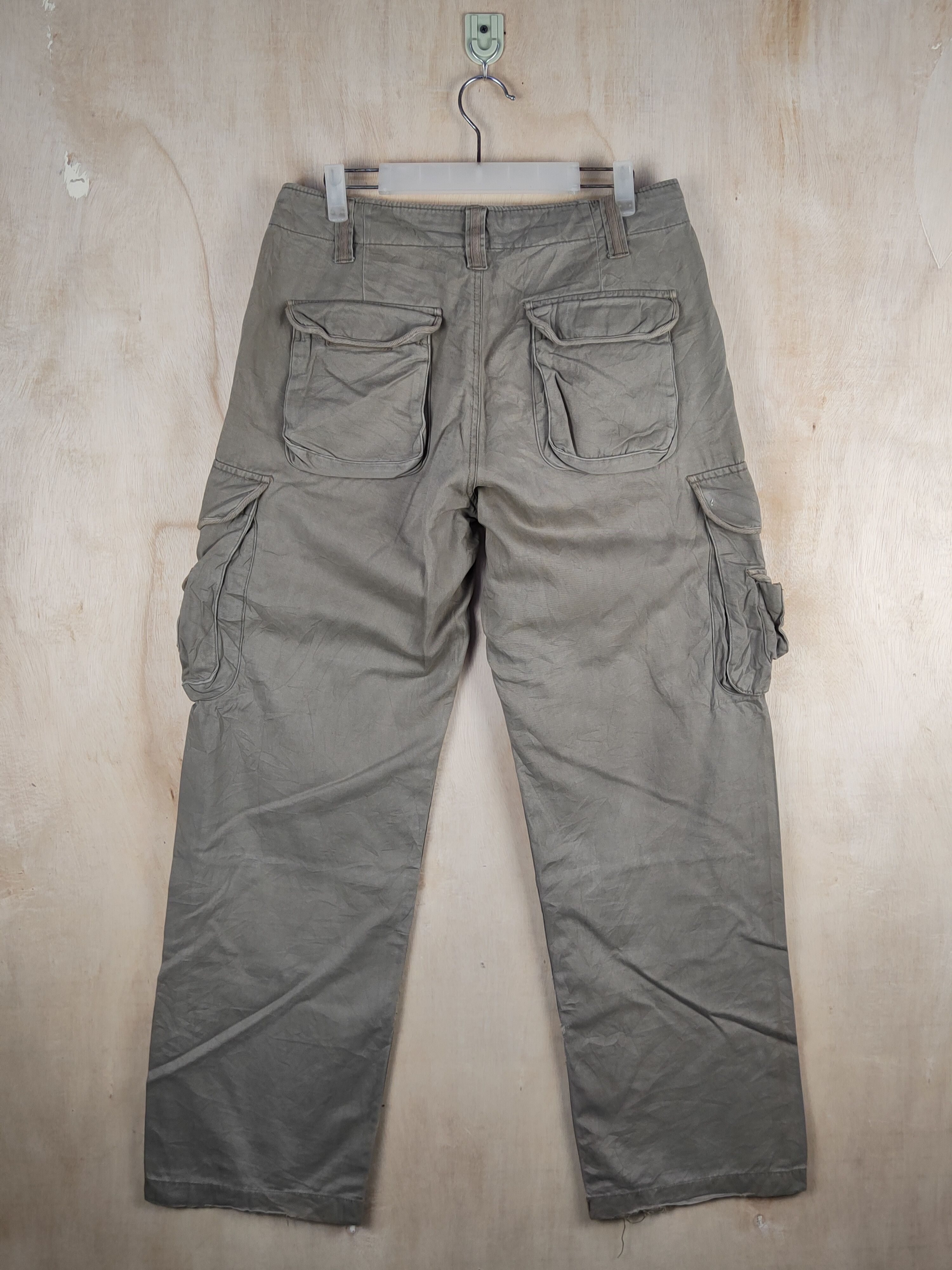 Japanese Brand Villand Olive Faded Multipocket Tactical Cargo Pants #S2404 Size US 31 - 7 Thumbnail