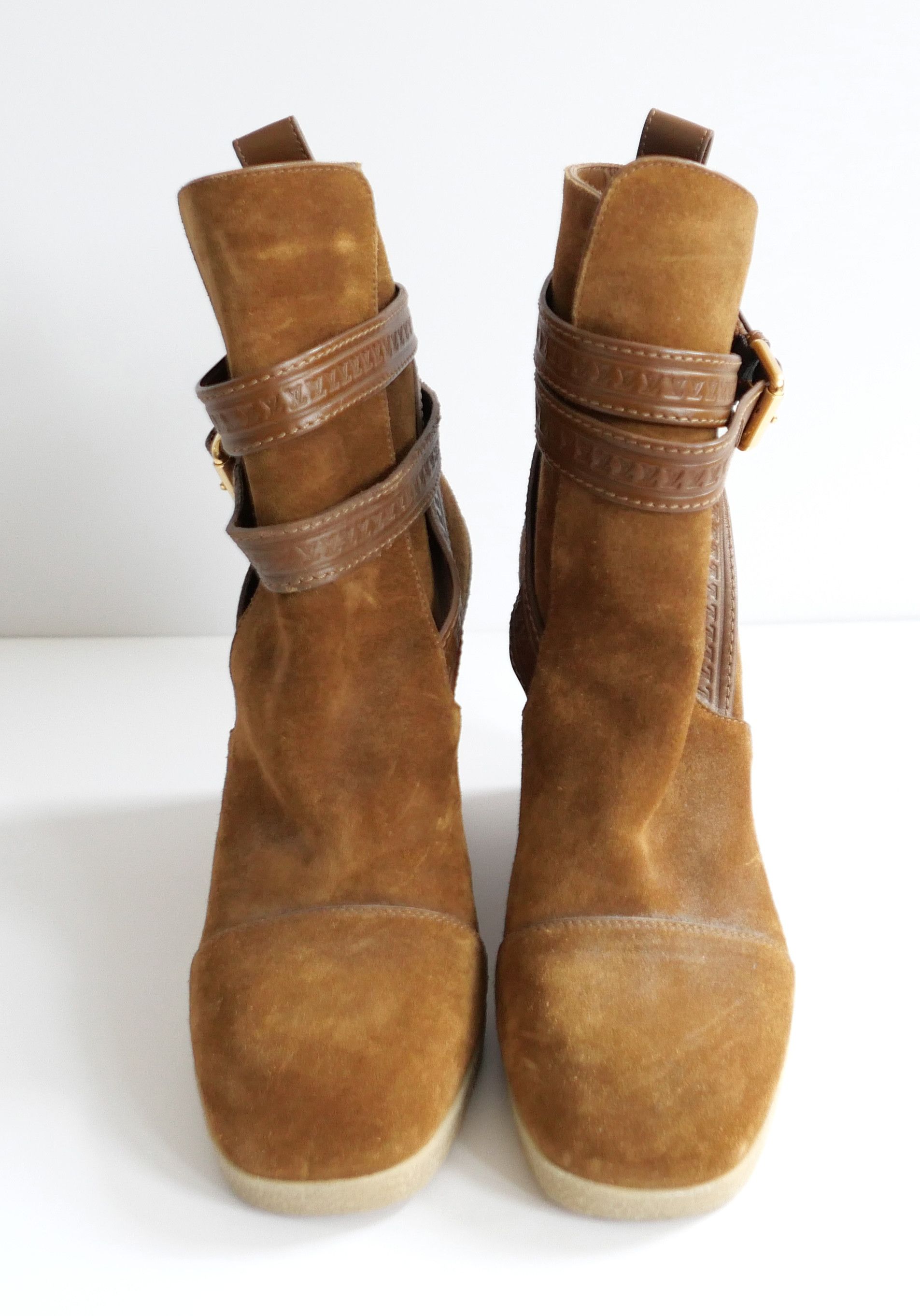 Louis Vuitton Louis Vuitton Belted Suede Ankle Boots Size US 5 / IT 35 - 2 Thumbnail