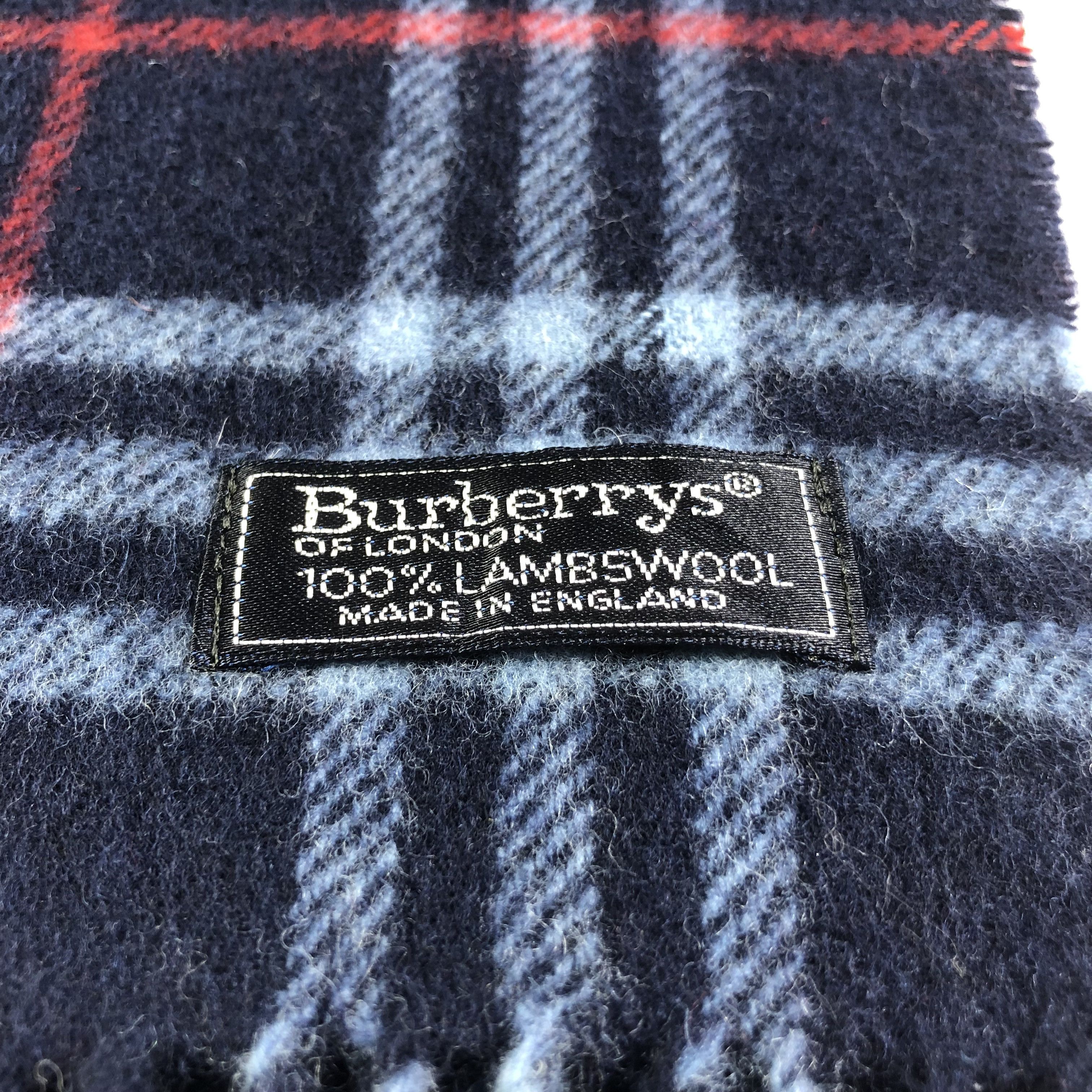 Burberry Burberrys Blue Nova Check Wool Scarf Muffler V1464 Size ONE SIZE - 4 Thumbnail