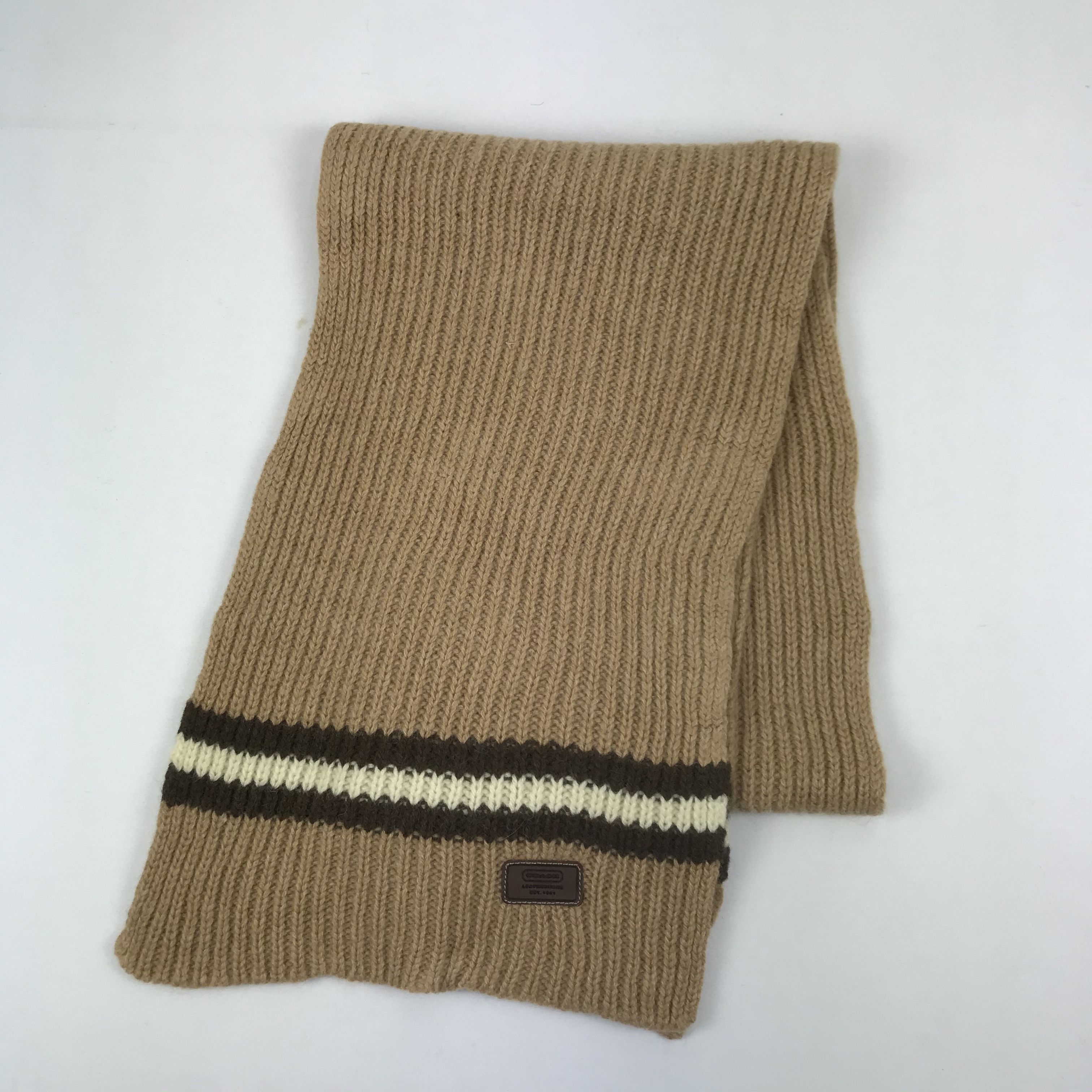 Coach Vintage Coach Scarf Muffler Knitted Wool Ribbed Knit Scarves Size ONE SIZE - 3 Thumbnail