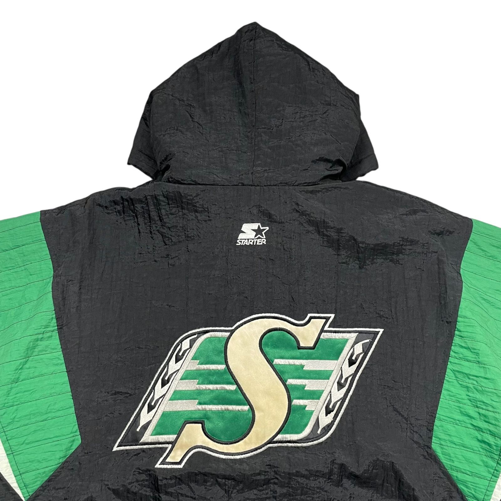 RARE 90s CFL SASKATCHEWAN ROUGHRIDERS STARTER PUFFER JACKET