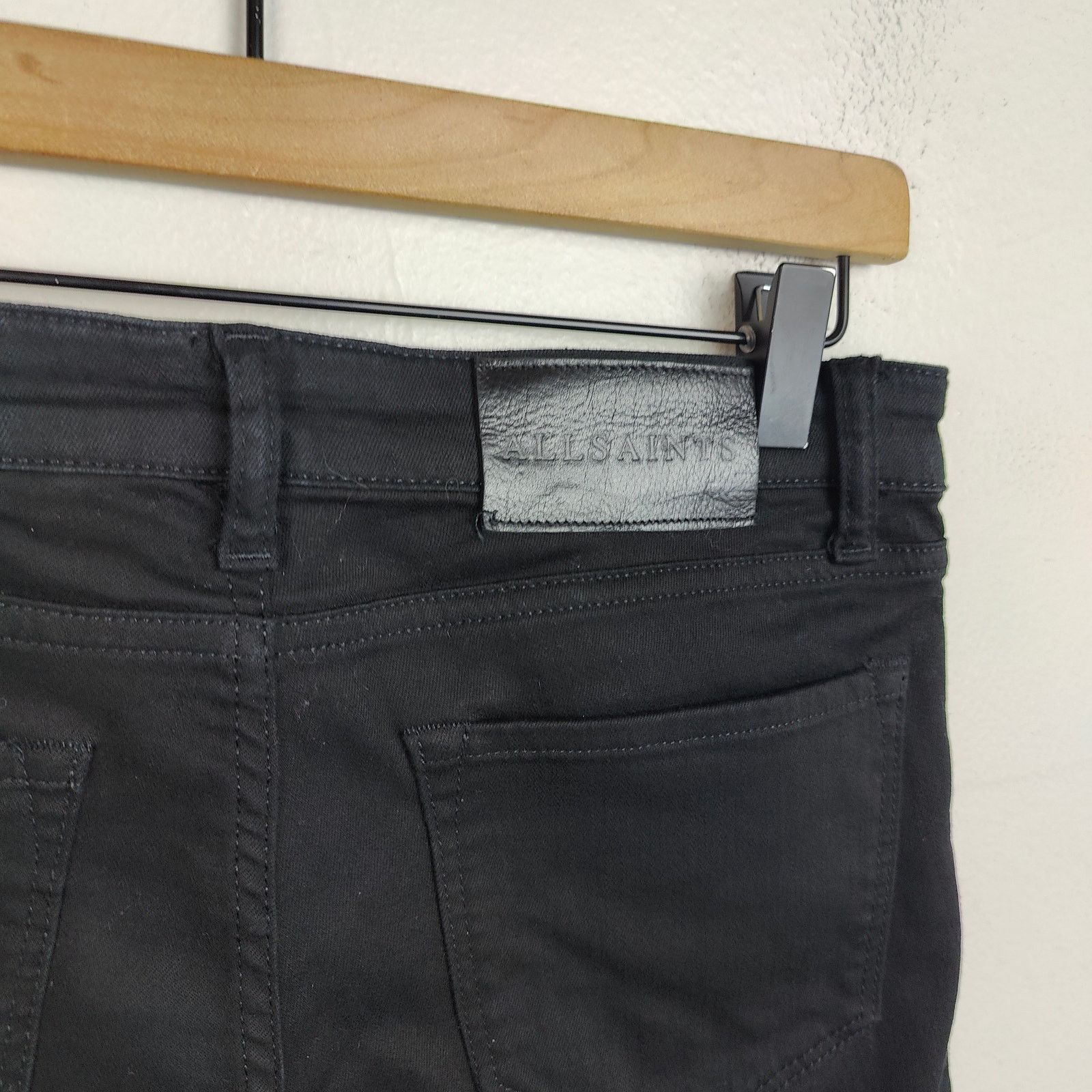 Other AllSaints Mast Fit Jeans Mens 31 Black Cotton Chinos Size US 31 - 6 Thumbnail