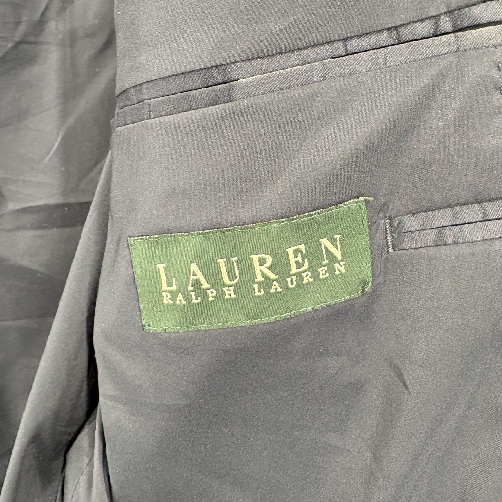 Ralph Lauren Lauren Ralph Lauren Blazer Mens 42L Navy Wool Two-Button Sport Coat Jacket Notch Lapel Size 42R - 5 Thumbnail