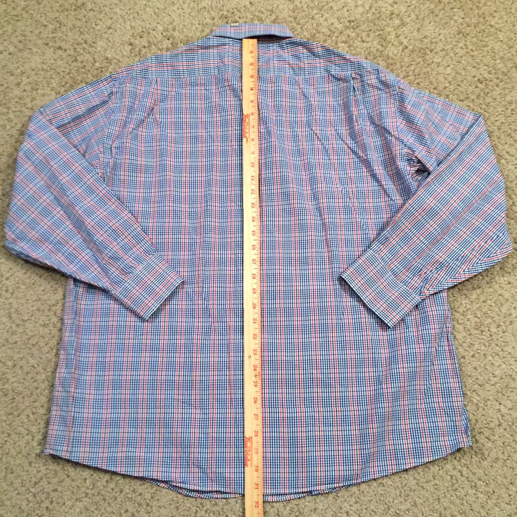 Tommy Hilfiger Tommy Hilfiger Shirt Mens 17.5 Blue Red Plaid Long Sleeve Button Up Size US XXL / EU 58 / 5 - 6 Thumbnail