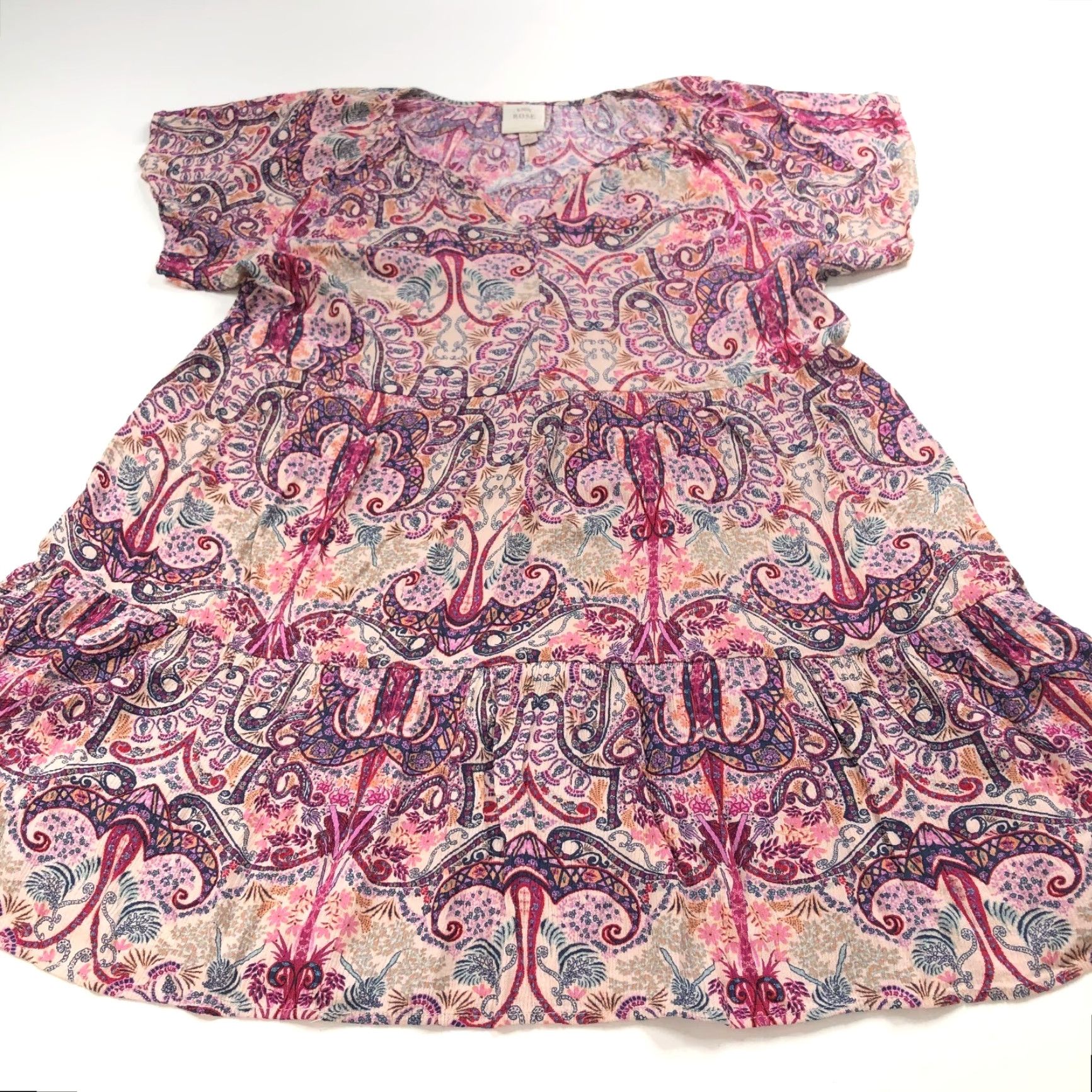 Vintage VINTAGE Knox Rose Blouse Tunic Top Sleeveless V-Neck Pink Geometric Pattern XL Women Mens None Size XL / US 12-14 / IT 48-50 - 5 Thumbnail