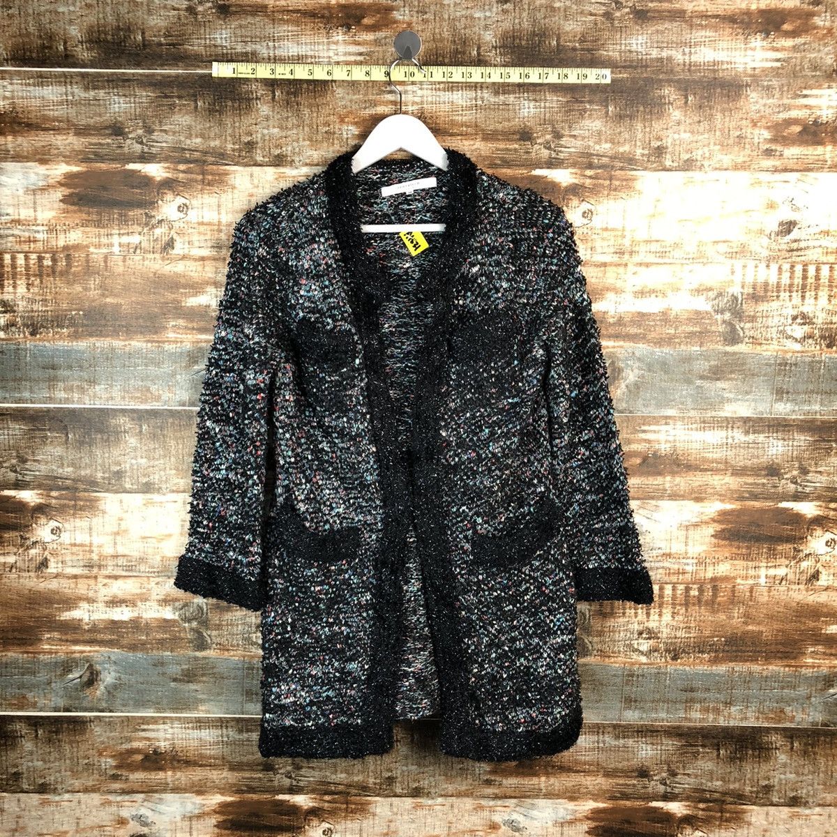 Japanese Brand Tentation Jiyuku Black Cardigan Knitwear #A1531 Size XS / US 0-2 / IT 36-38 - 1 Thumbnail