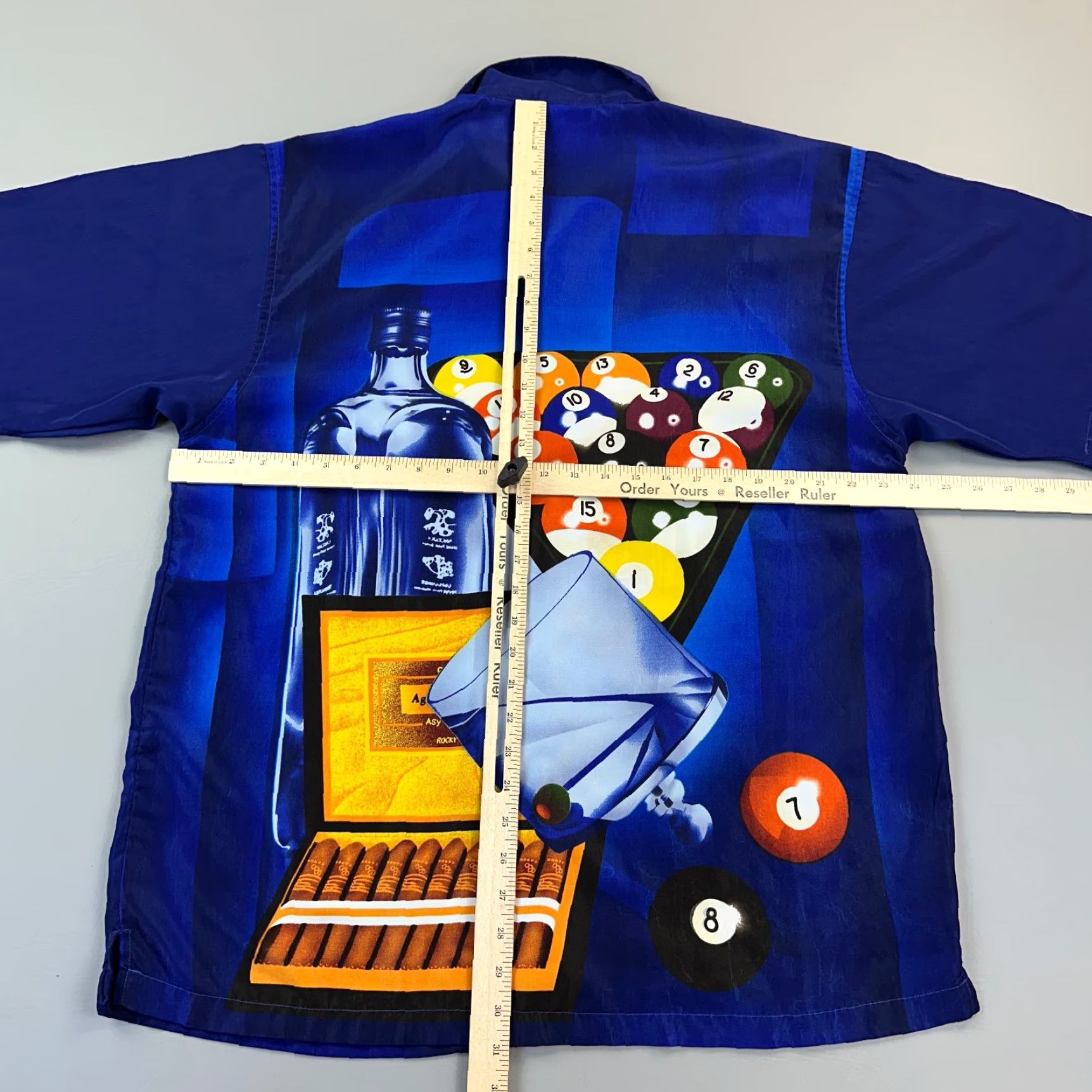 Vintage Vintage J/E/T STRTWR Shirt Mens Large Blue Pool Billiards Cigar Button Up Y2K Size US L / EU 52-54 / 3 - 5 Thumbnail
