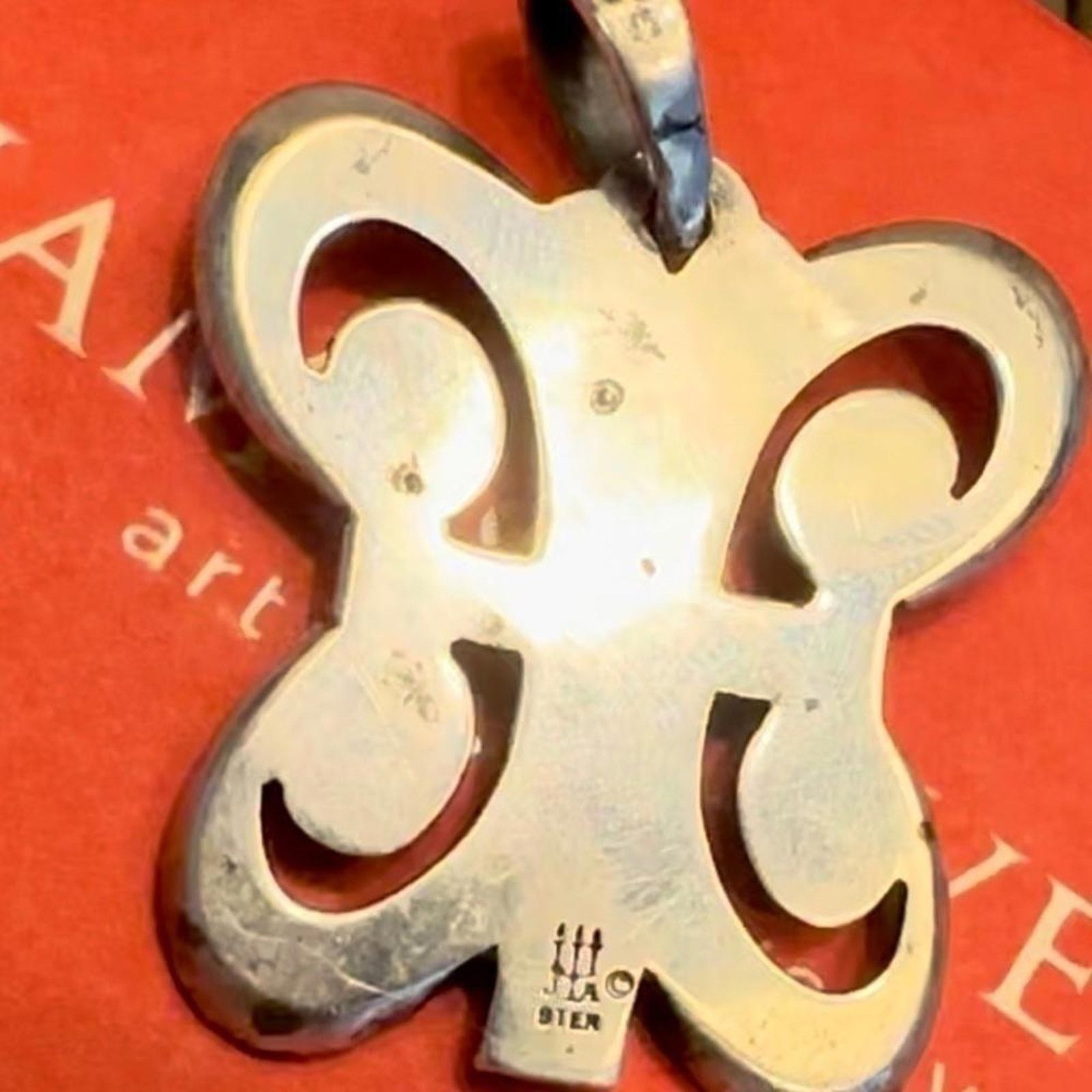 Designer Sterling Silver Butterfly Cross Pendant by James Avery Size ONE SIZE - 2 Thumbnail