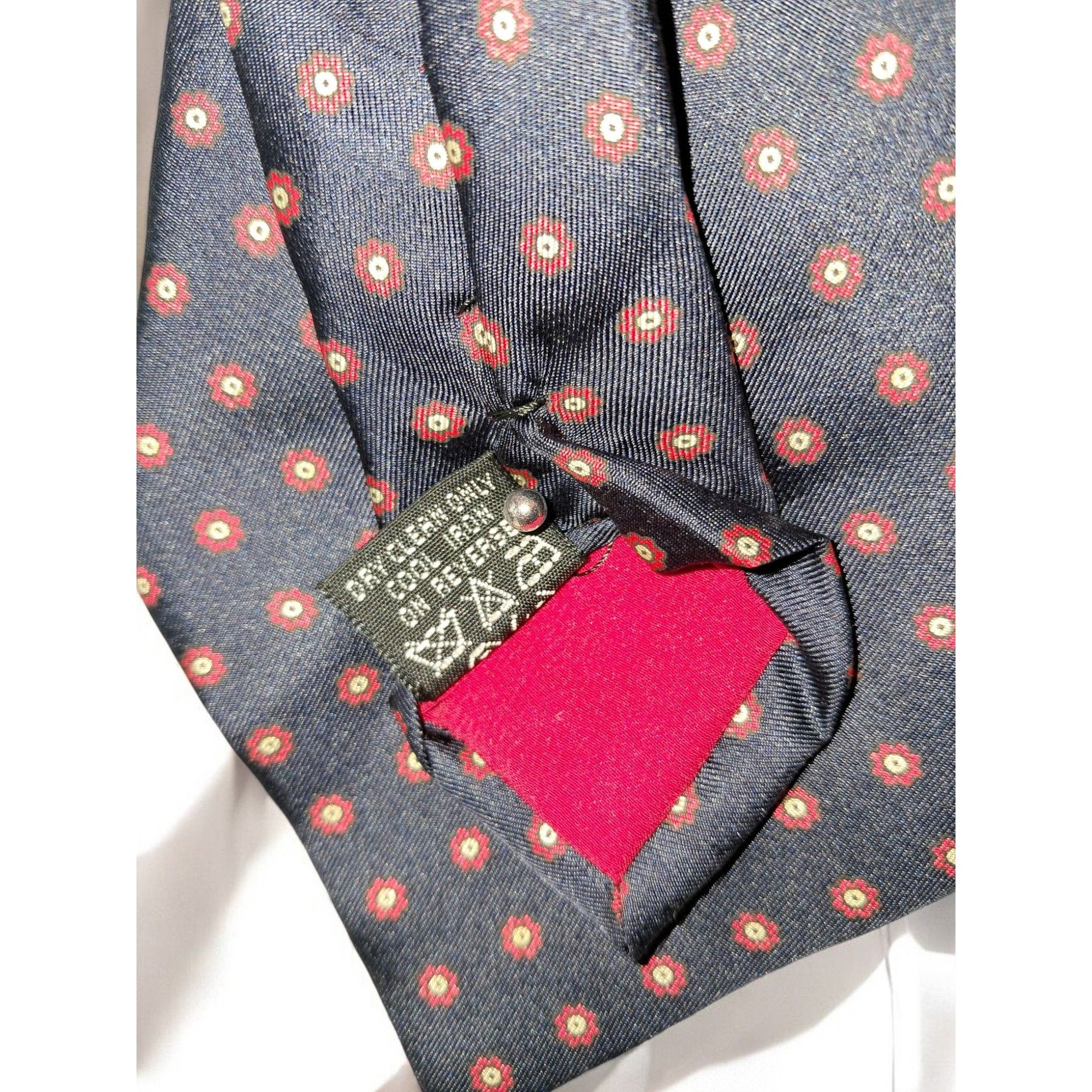 Other Antiche Seterie Fiorentine Blue Patterned 100% Silk Tie Made Size ONE SIZE - 11 Thumbnail
