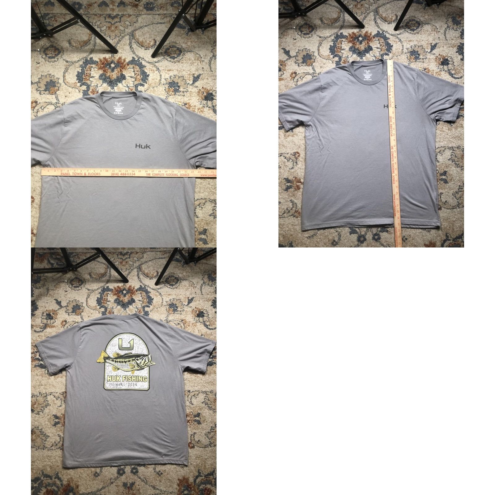 Vintage Huk Shirt Mens XL Gray Fishing Graphic Tee Short Sleeve Made With USA Cotton Size US XL / EU 56 / 4 - 8 Thumbnail