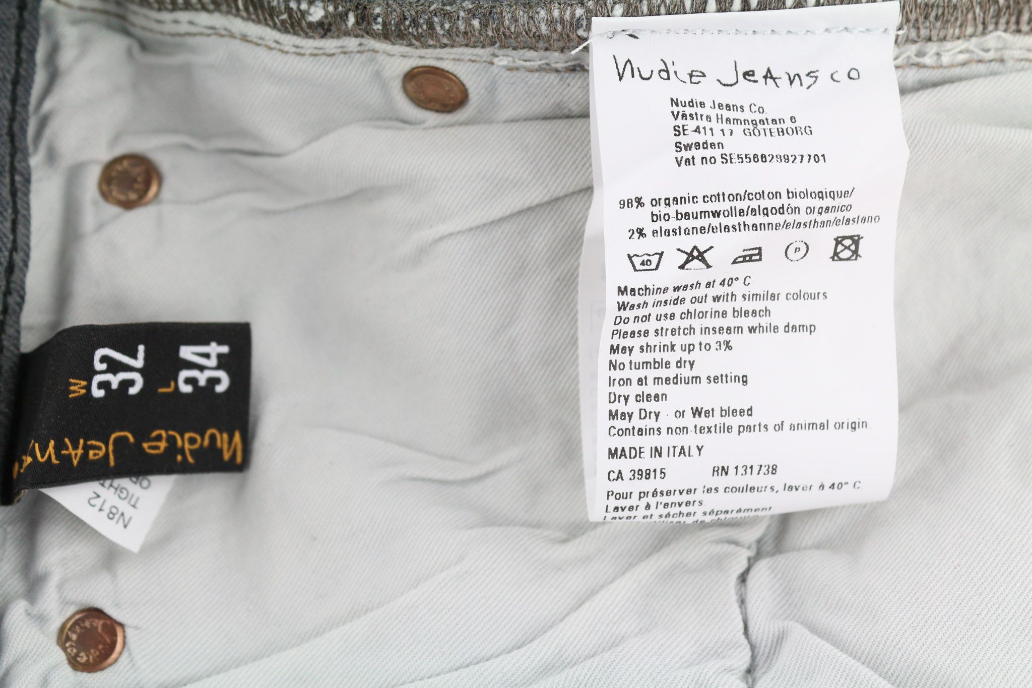 Nudie Jeans TIGHT LONG JOHN W32/L34 Organic Charcoal Logo Fit 80697 Size US 32 / EU 48 - 6 Thumbnail