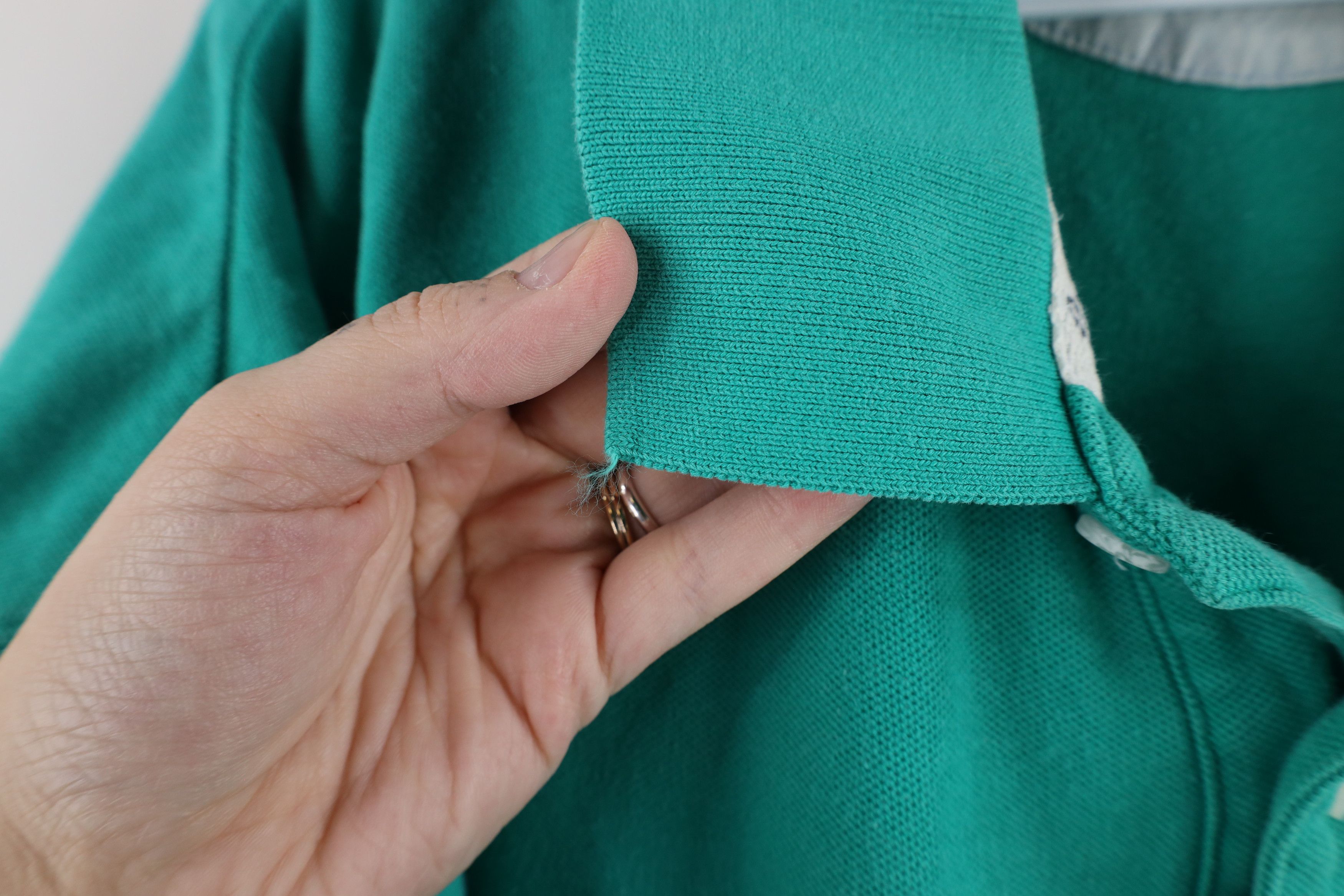 Eddie Bauer × Vintage Vintage 90s Eddie Bauer Blank Heavyweight Polo Shirt Teal Size US XXL / EU 58 / 5 - 4 Thumbnail