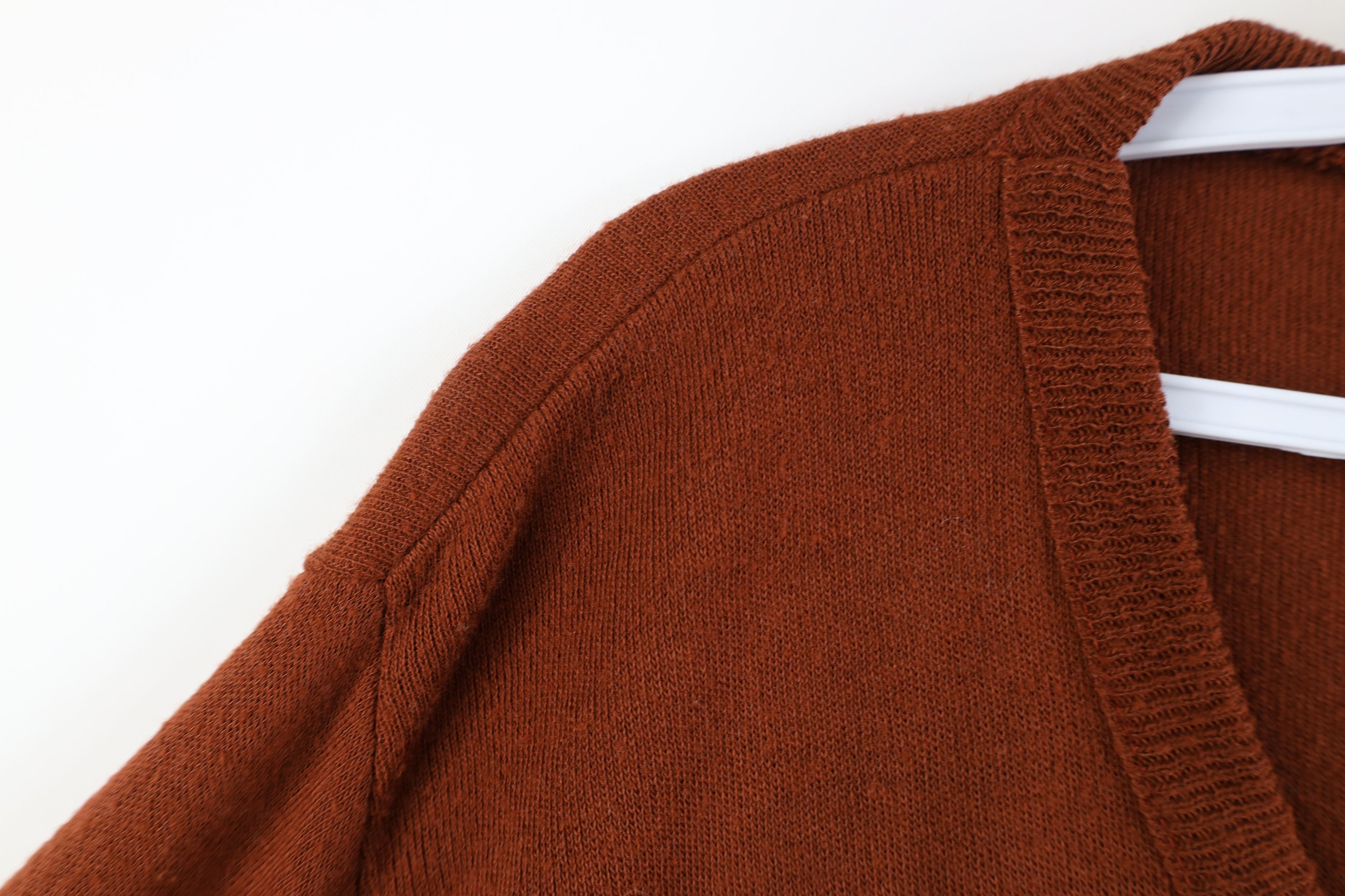 Vintage Vintage 70s Streetwear Knit V-Neck Sweater Rust Brown USA Size US XL / EU 56 / 4 - 5 Thumbnail
