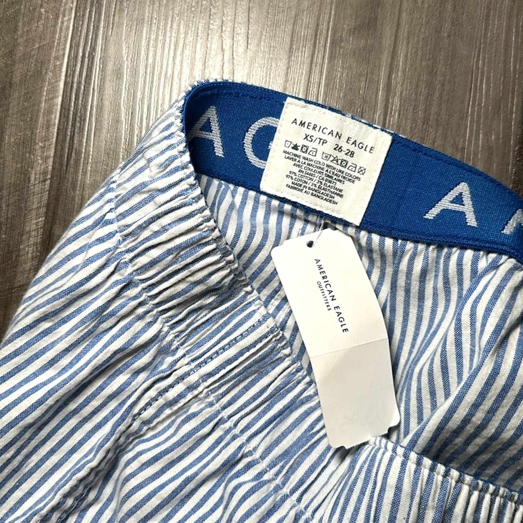American Eagle Outfitters American Eagle Boxer Shorts Striped Cotton Stretch XS Underwear Men Regular XS Blue Size 34R - 3 Thumbnail