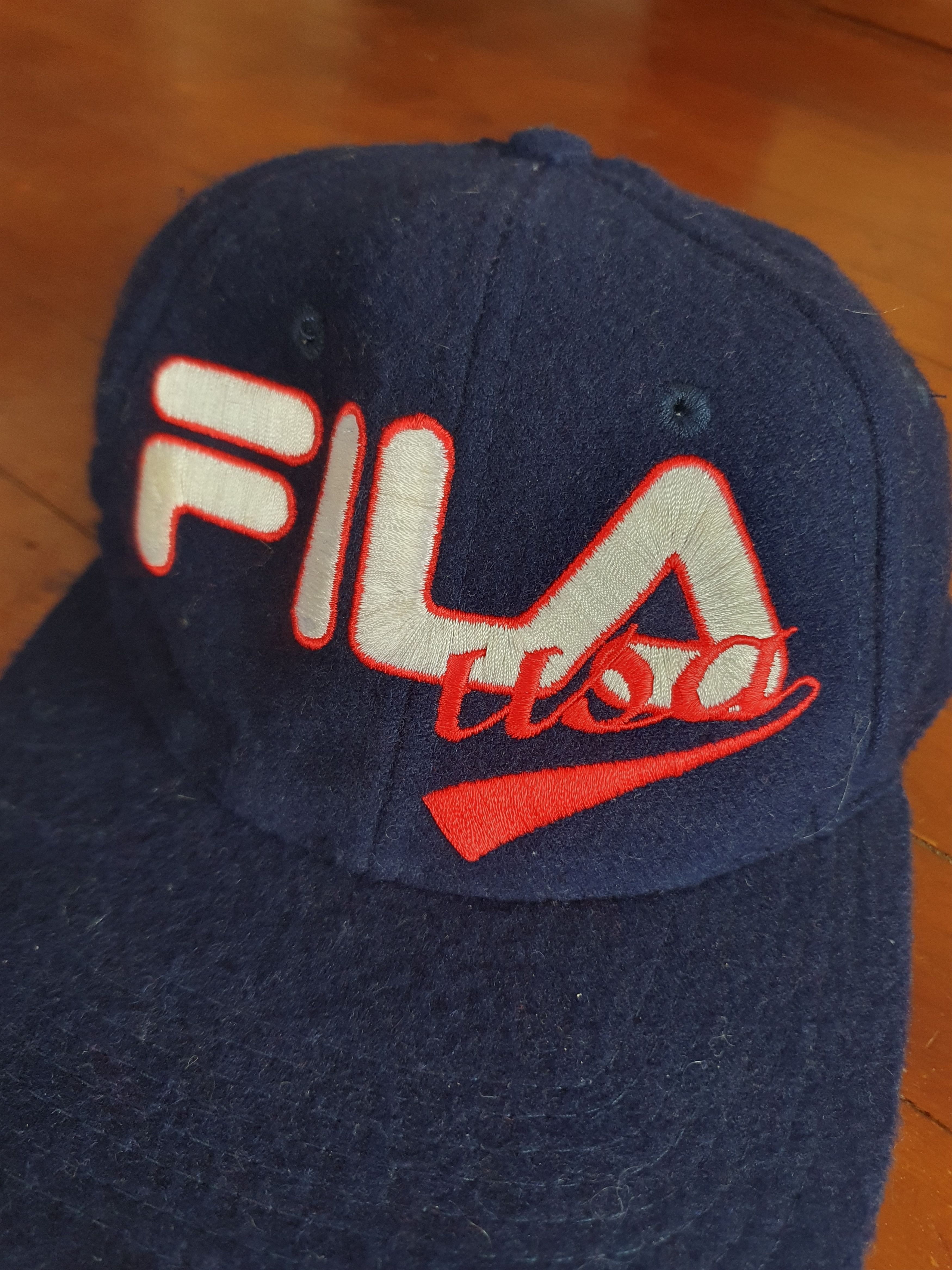 Fila × Vintage Fila USA Wool Blend Strapback Hat Winter Cap Size ONE SIZE - 6 Thumbnail