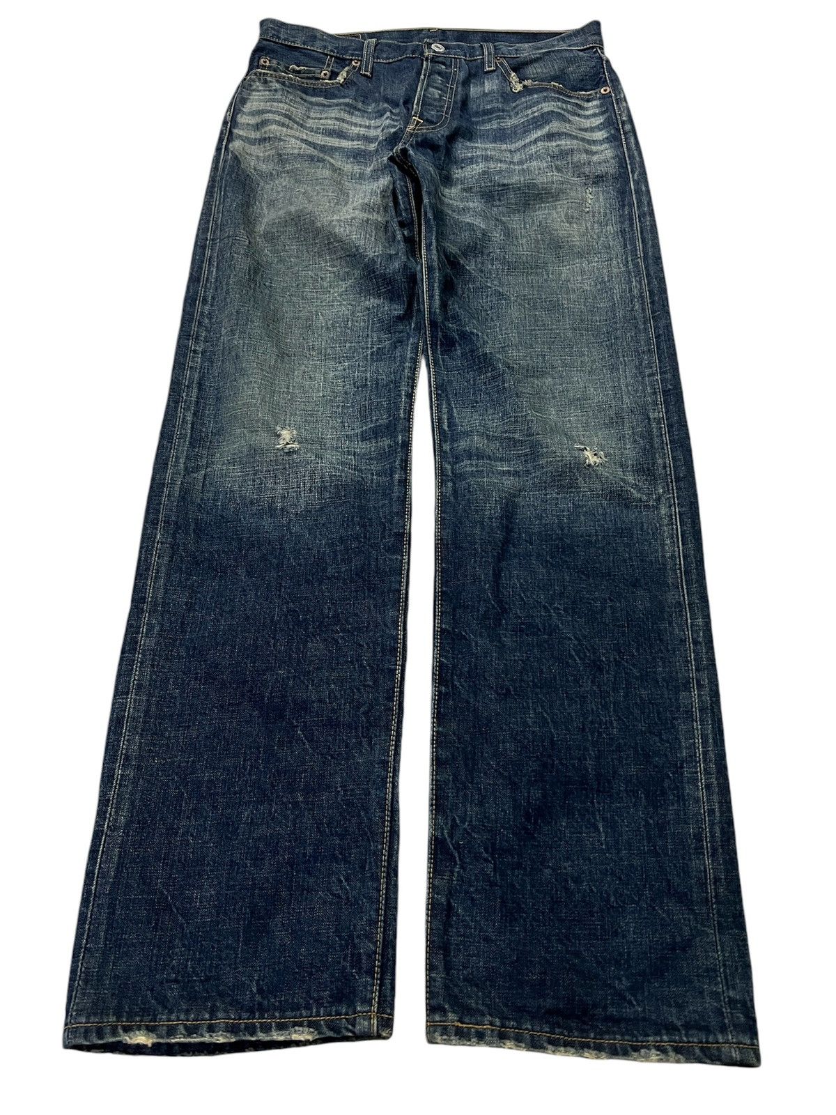 Levi's × Levi's Vintage Clothing VINTAGE 90’s STYLE LEVIS 501 BUTTON FLY DISTRESS JEANS Size US 31 - 1 Thumbnail