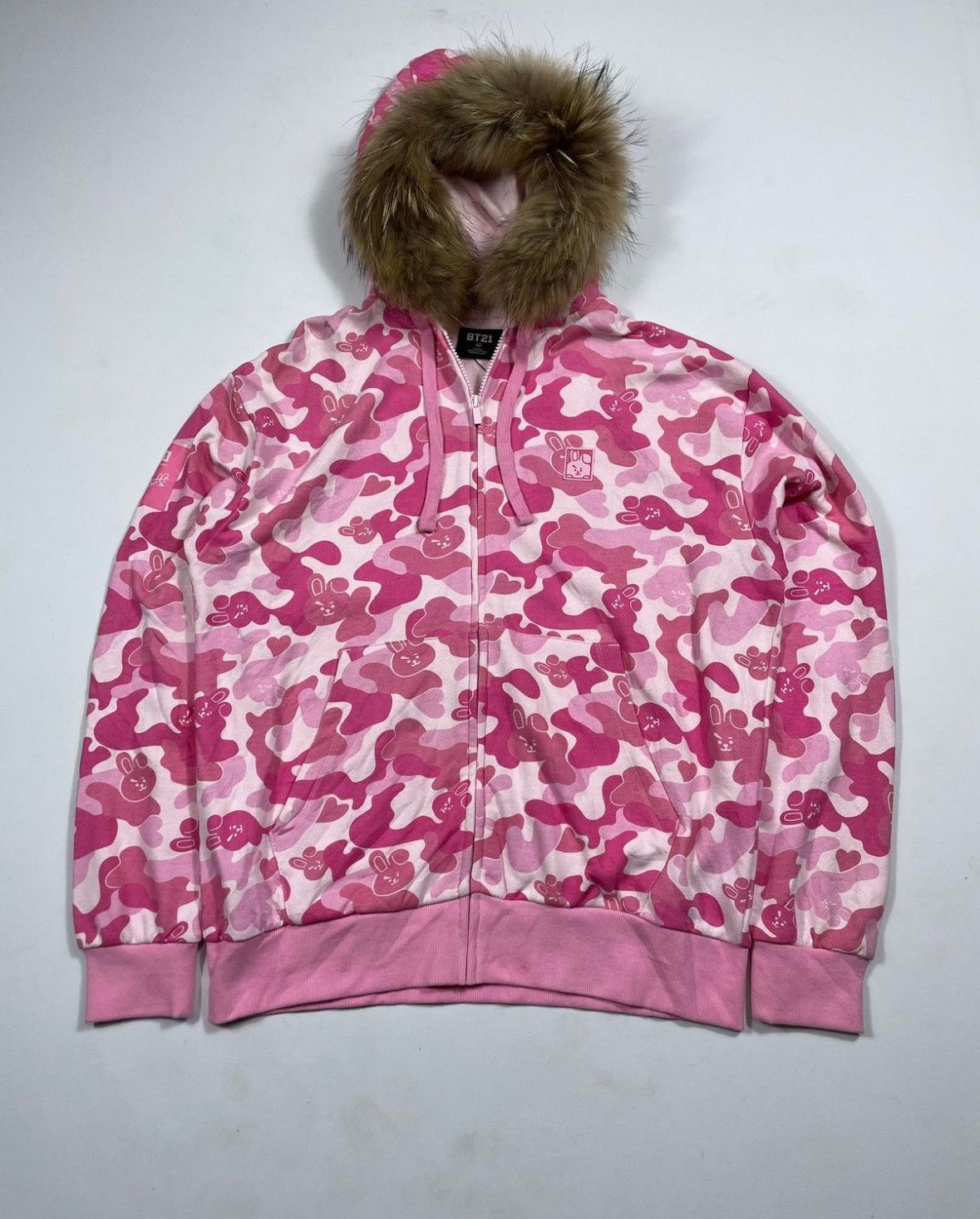 Hysteric Glamour Fur Hoodie Camo BT21 | Grailed