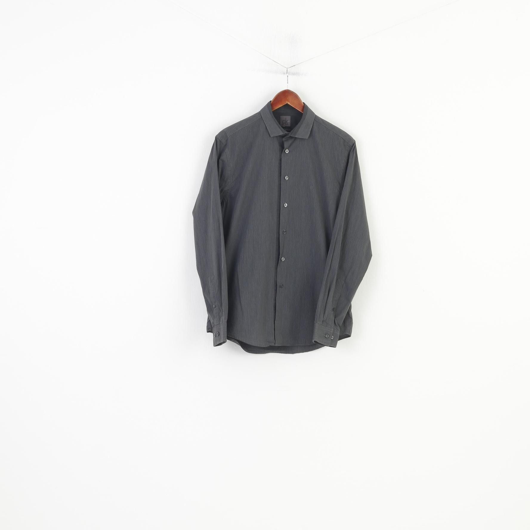 Calvin Klein Calvin Klein Men 40 15.75 S Casual Shirt Striped Slim 9984 Size US S / EU 44-46 / 1 - 1 Thumbnail
