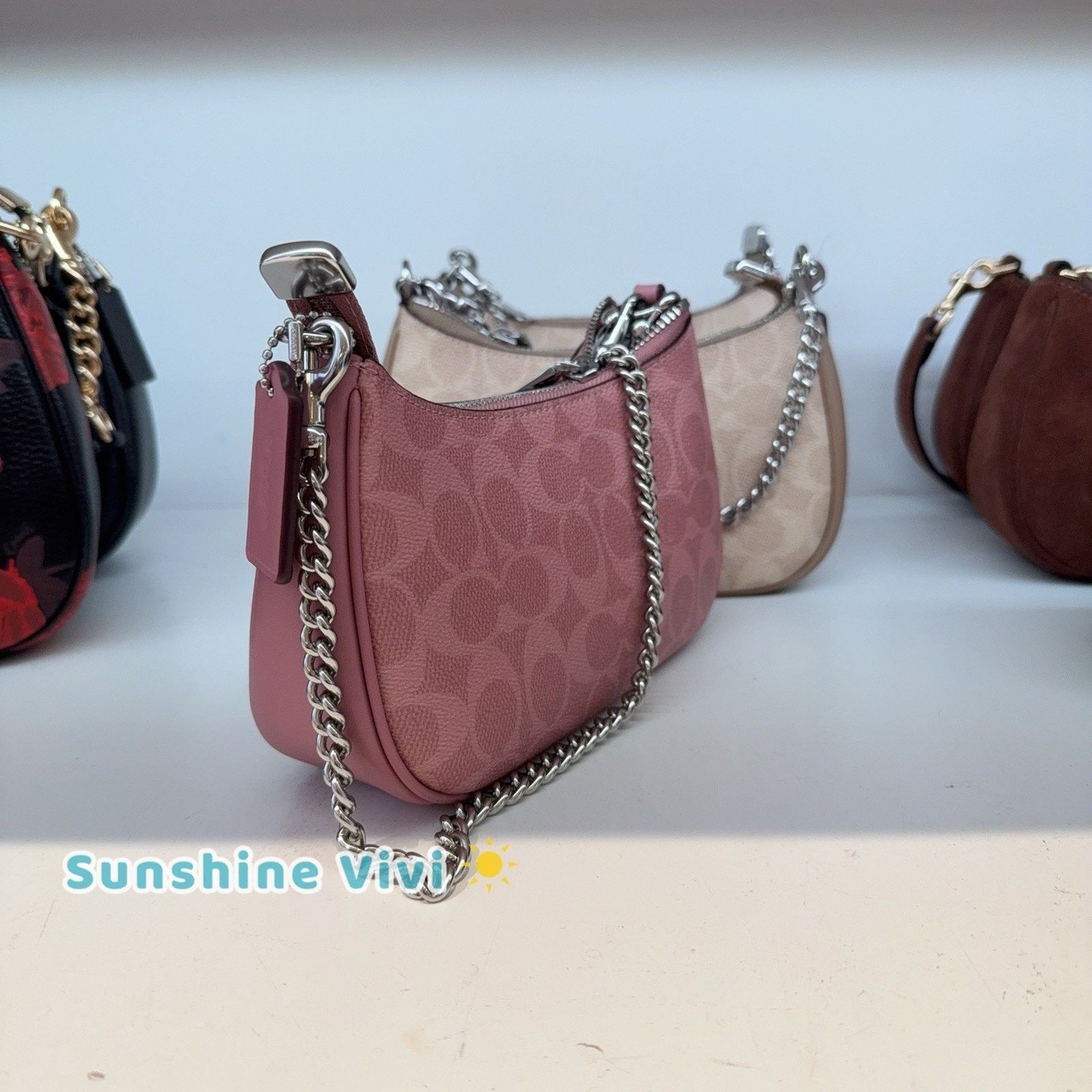 Coach NWT Coach Teri Mini Crossbody Bag Canvas CW323 Dusty Pink Size ONE SIZE - 5 Thumbnail