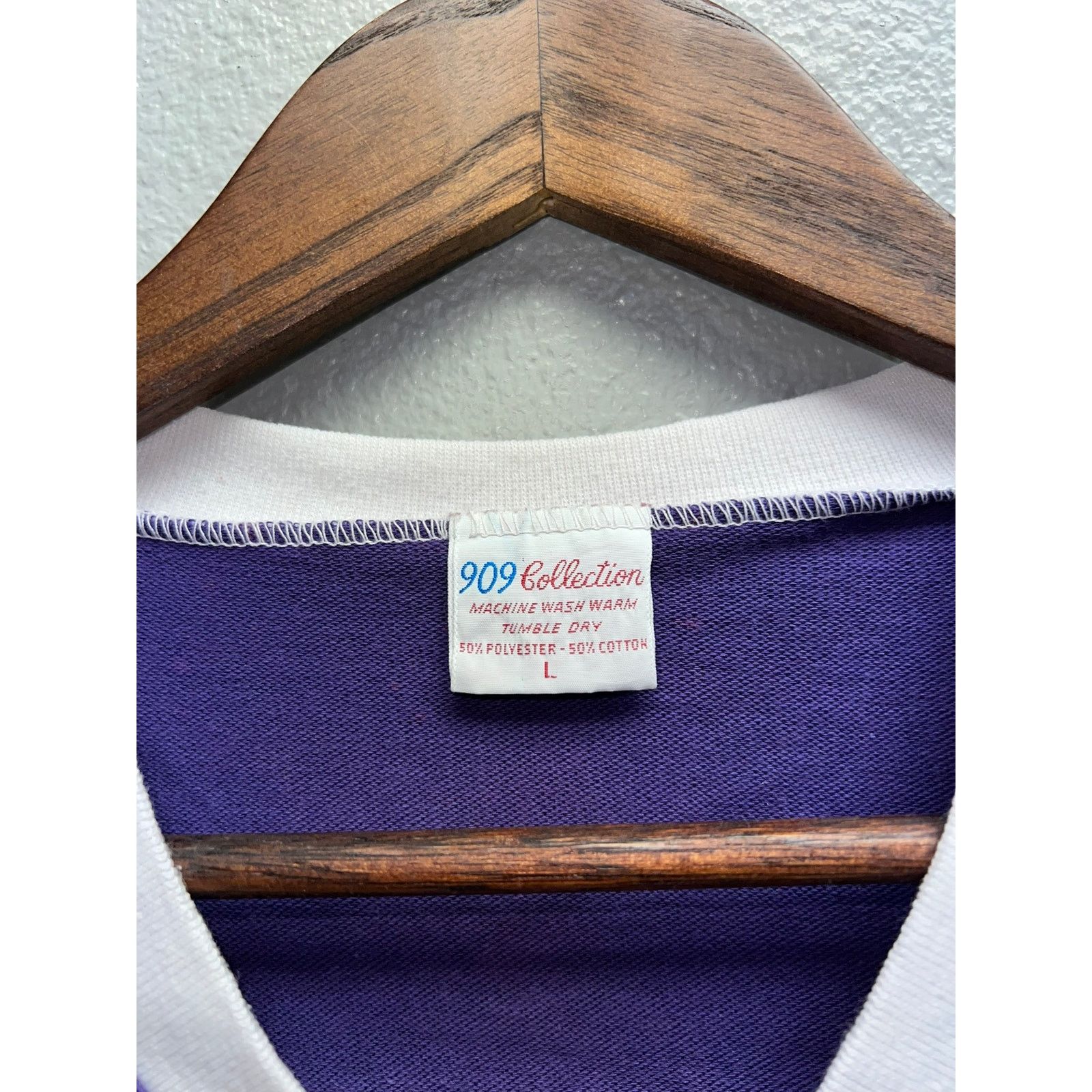 Vintage 90s Vintage 909 Collection Purple White Blank Shirt VTG L Size US L / EU 52-54 / 3 - 5 Thumbnail