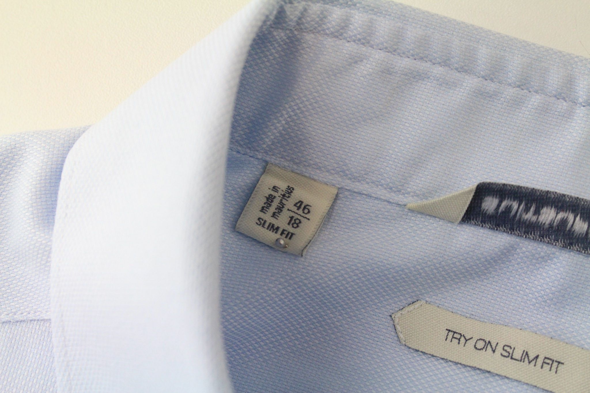 Suitsupply 46/18 Slim Blue Cotton Shirt 73694 Size US XL / EU 56 / 4 - 5 Thumbnail