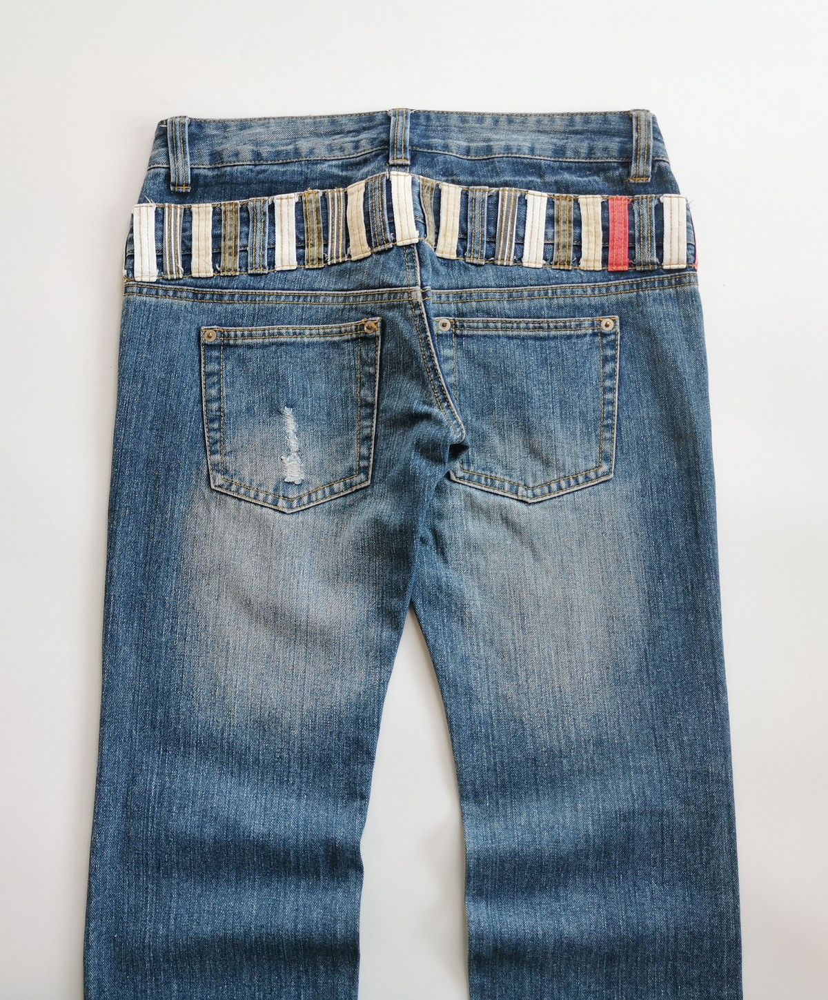Japanese Brand Mouth Valley Double Waist Distressed Jeans Size US 30 / EU 46 - 6 Thumbnail