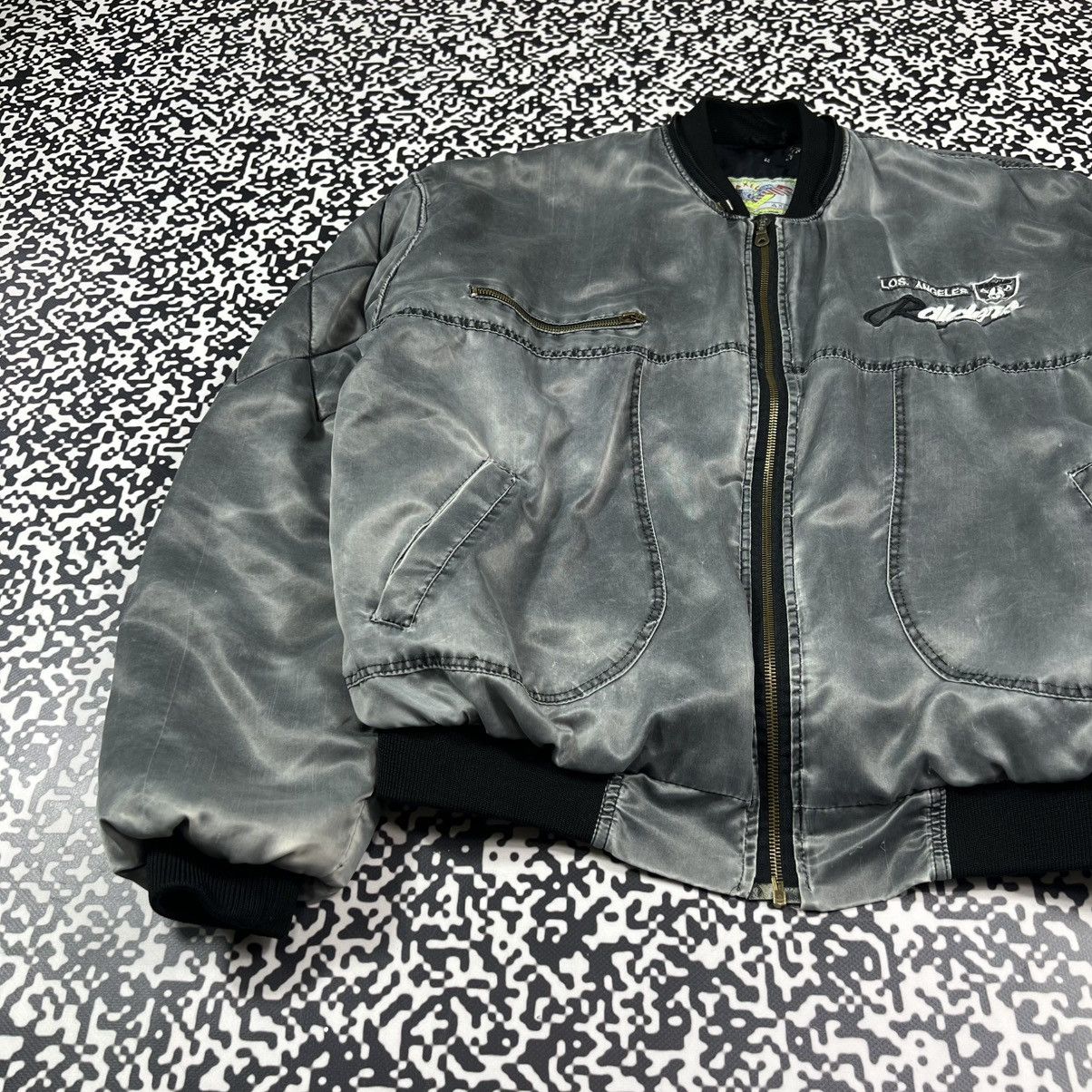 NFL Vintage 90s NFL Raiders LA Bomber Jacket Retro USA Style Size US M / EU 48-50 / 2 - 12 Thumbnail