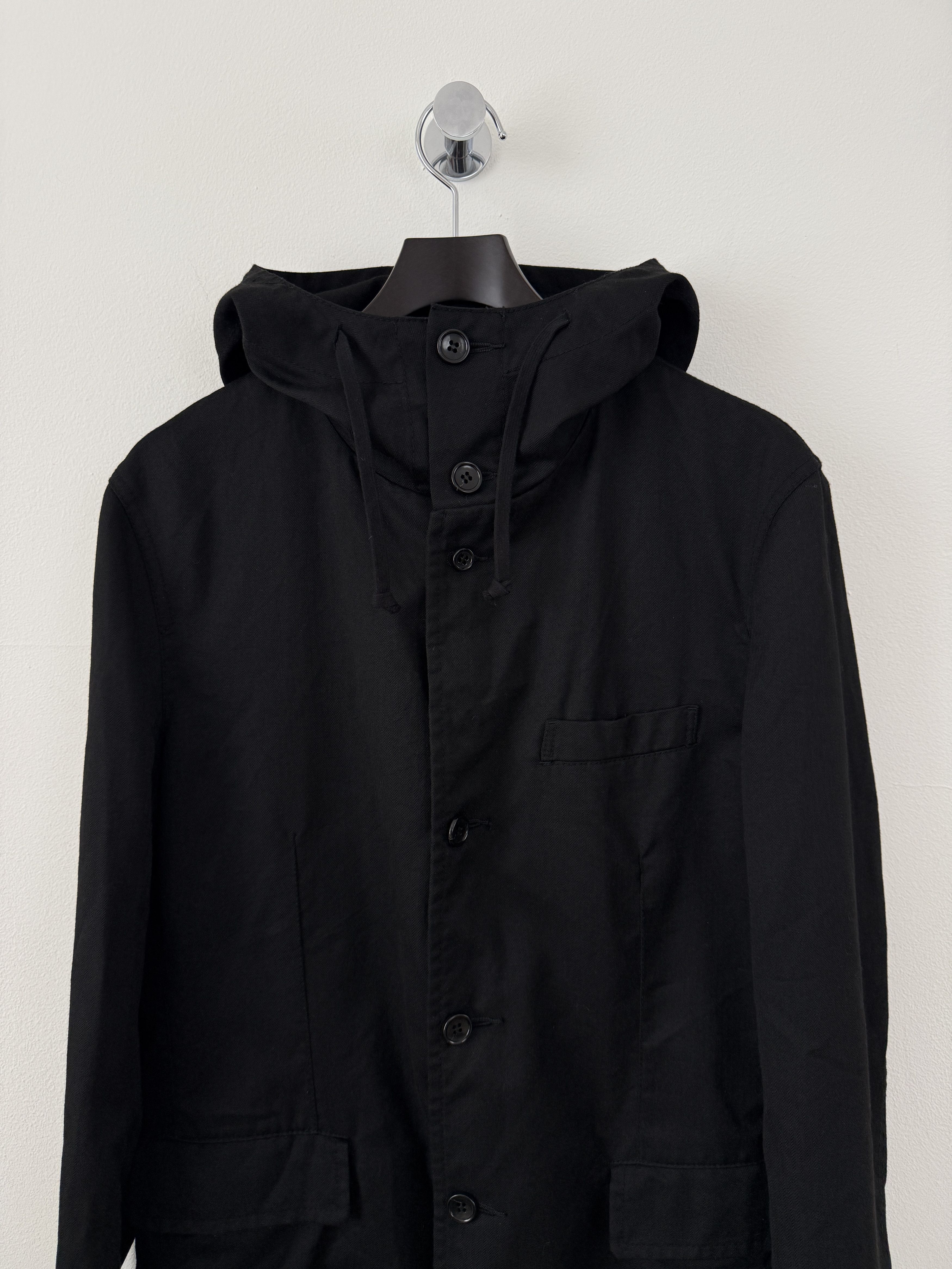 Comme des Garcons Black Hooded Button Up Jacket Size US M / EU 48-50 / 2 - 11 Thumbnail
