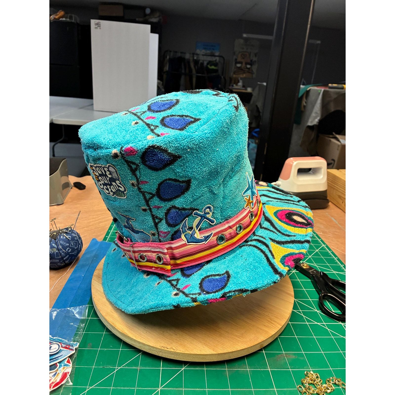 Other Save Our Oceans – One of a Kind Festival Hat – Medium Size ONE SIZE - 5 Thumbnail