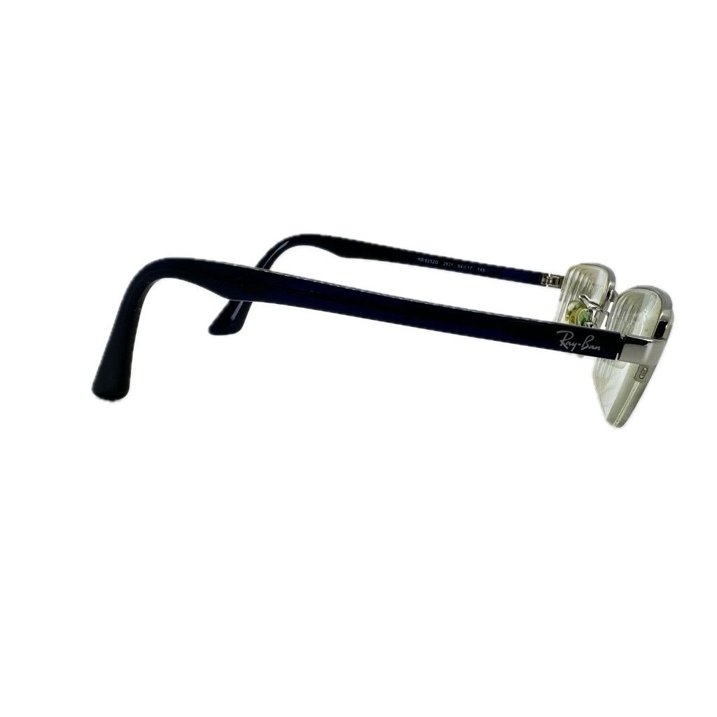 RayBan Vintage Ray Ban Navy Silver Metal Half Rim Rectangular Frame Size ONE SIZE - 4 Thumbnail