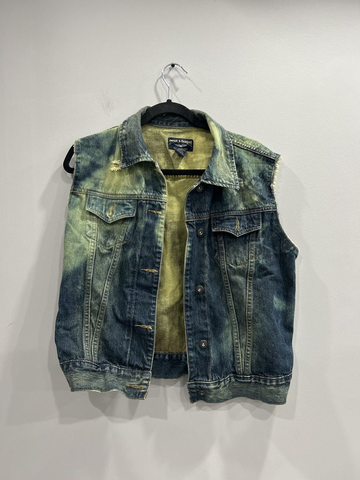 Steve And Barrys × Vintage ACID WASHED STEVE AND BARRYS DENIM VEST Size US M / EU 48-50 / 2 - 1 Thumbnail