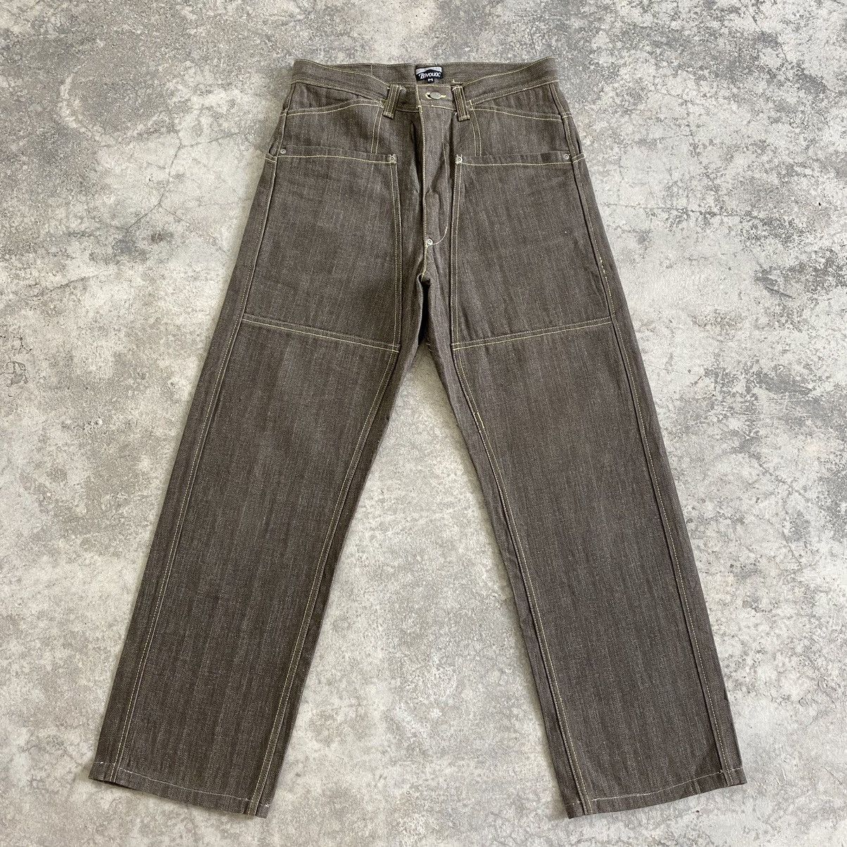 Vintage Bivouac Japan Double knee HBT Workwear Denim