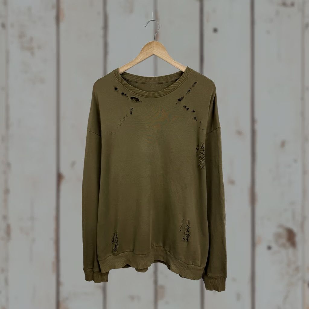 Kapital VINTAGE Opium Avant Garde Sweatshirt Distressed Japan kapital Khaki L Mens Pullover Sweatshirt Size US L / EU 52-54 / 3 - 1 Thumbnail