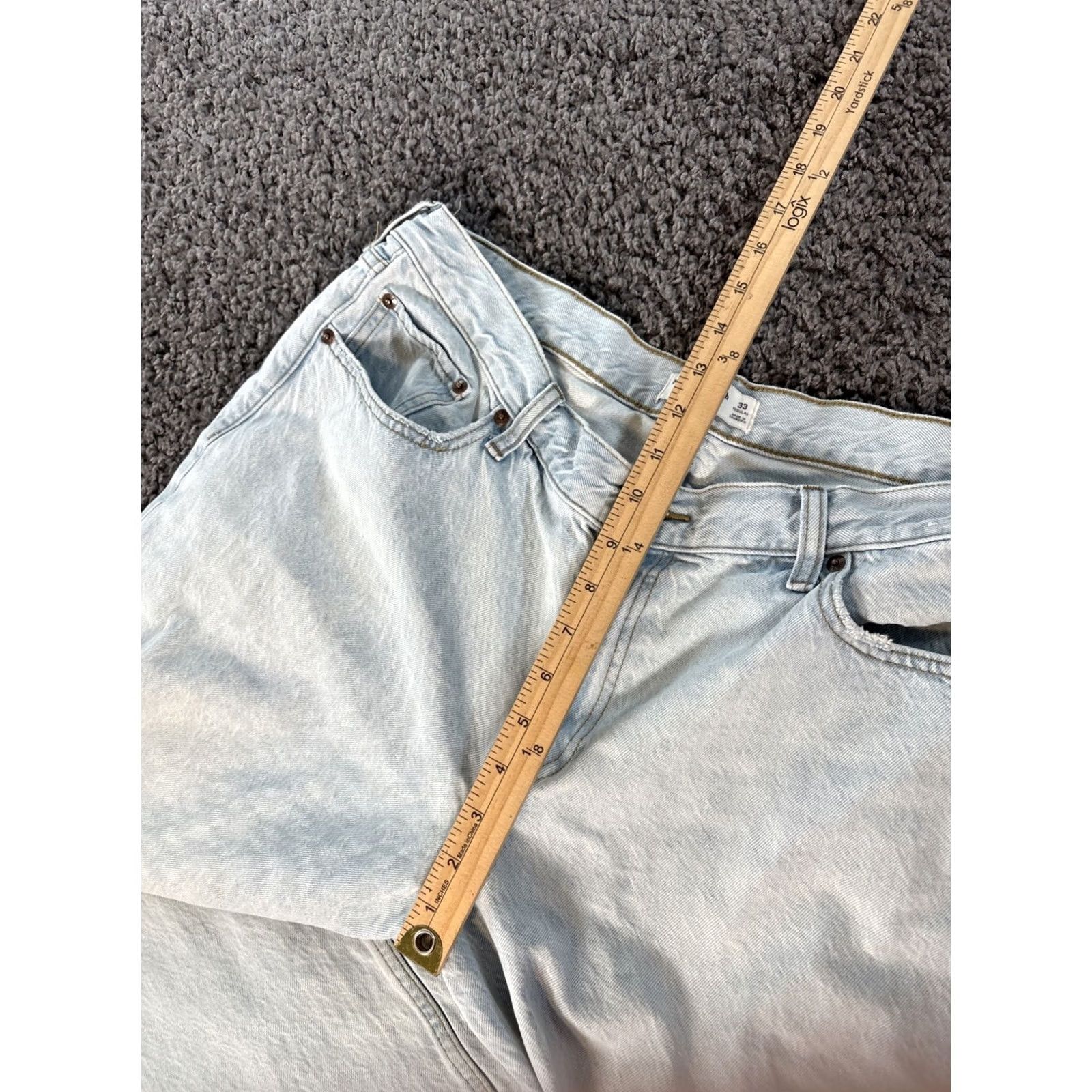 Abercrombie & Fitch Abercrombie & Fitch Jeans Women 38x28 Light Wash Frayed Wide-Leg Denim Slim Relaxed Rise Low 28 in Blue Womens Size 26" / US 2 / IT 38 - 5 Thumbnail