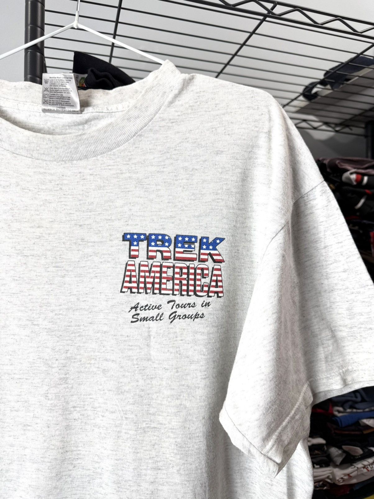 Vintage 1990’s Rare! Vintage Trek America Adventure Oneita T Shirt Size US L / EU 52-54 / 3 - 3 Thumbnail