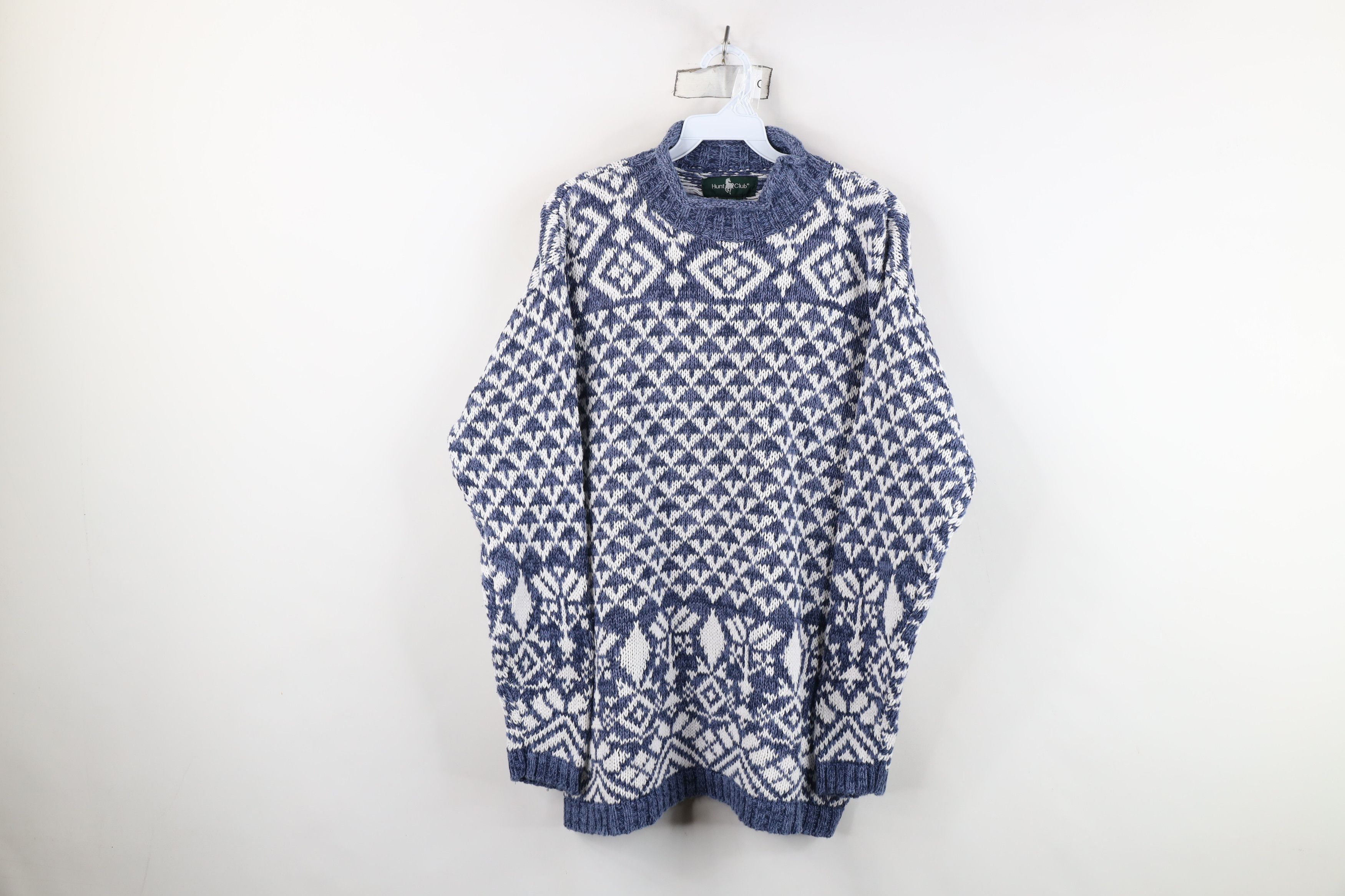 Vintage Vintage 90s Streetwear Geometric Marled Knit Tunic Sweater Size L / US 10 / IT 46 - 1 Thumbnail