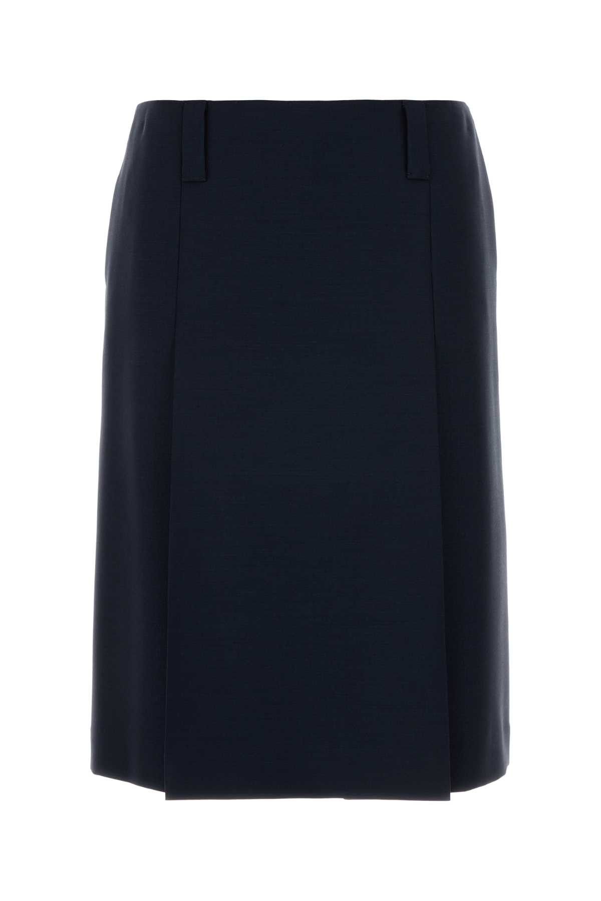 Miu Miu Navy Blue Mohair Blend Skirt Size 26" / US 2 / IT 38 - 1 Thumbnail