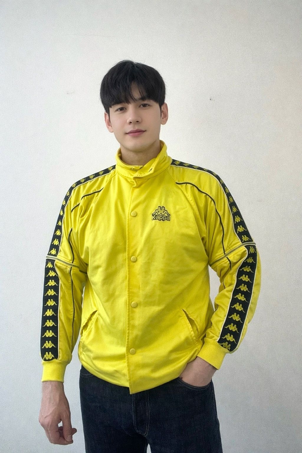 Kappa Vintage 90s Kappa Banda Track Jacket Yellow Medium Logo Tape Size US M / EU 48-50 / 2 - 2 Thumbnail