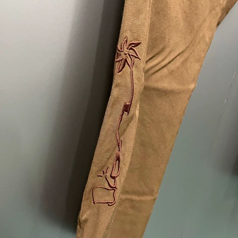 Dior Dior Co-branded brown trousers embroidered trousers 2501-Ne Size US 30 / EU 46 - 3 Thumbnail