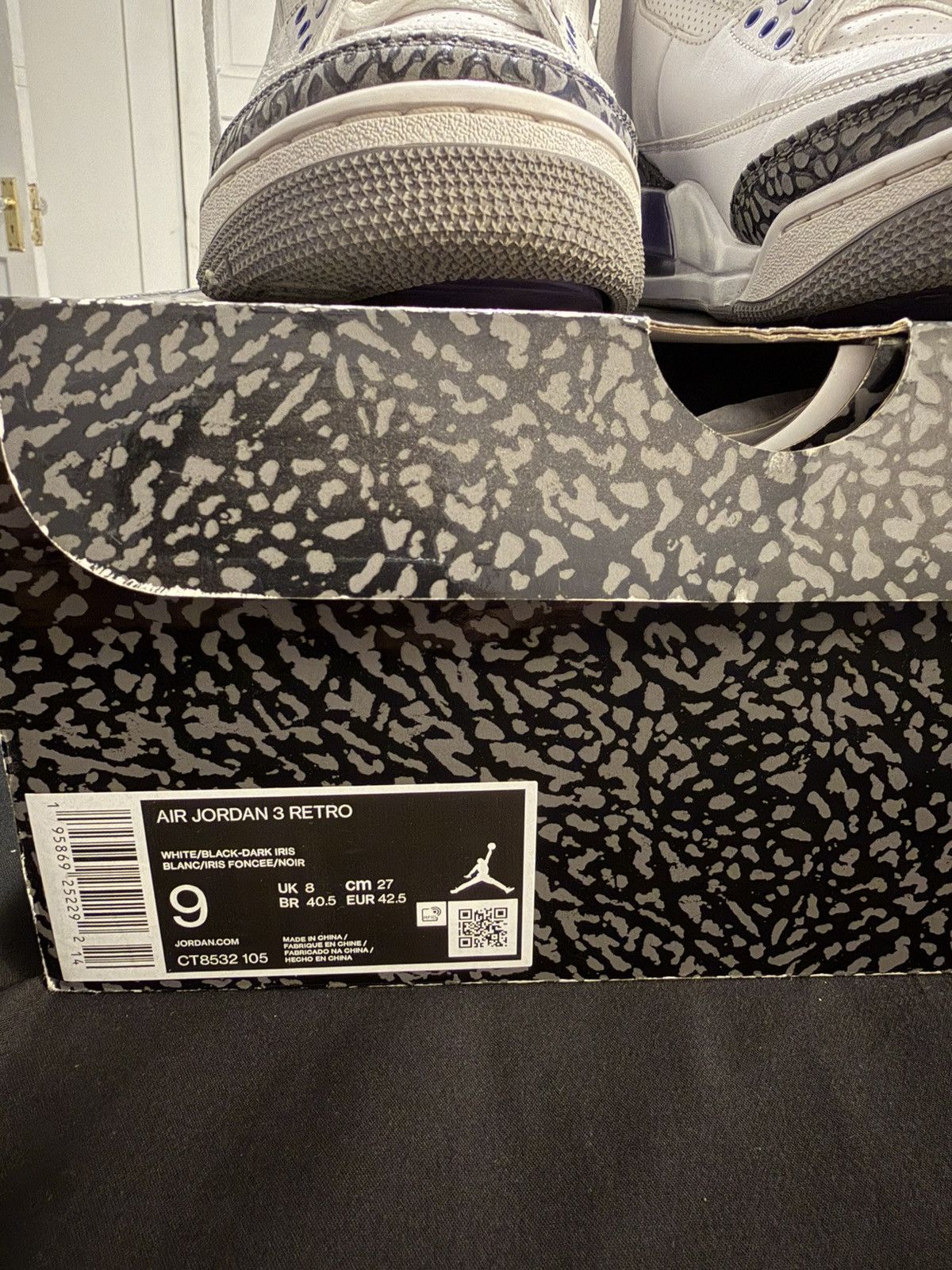 Jordan Brand Air Jordan 3 Retro Dark Iris Size US 9 / EU 42 - 7 Thumbnail