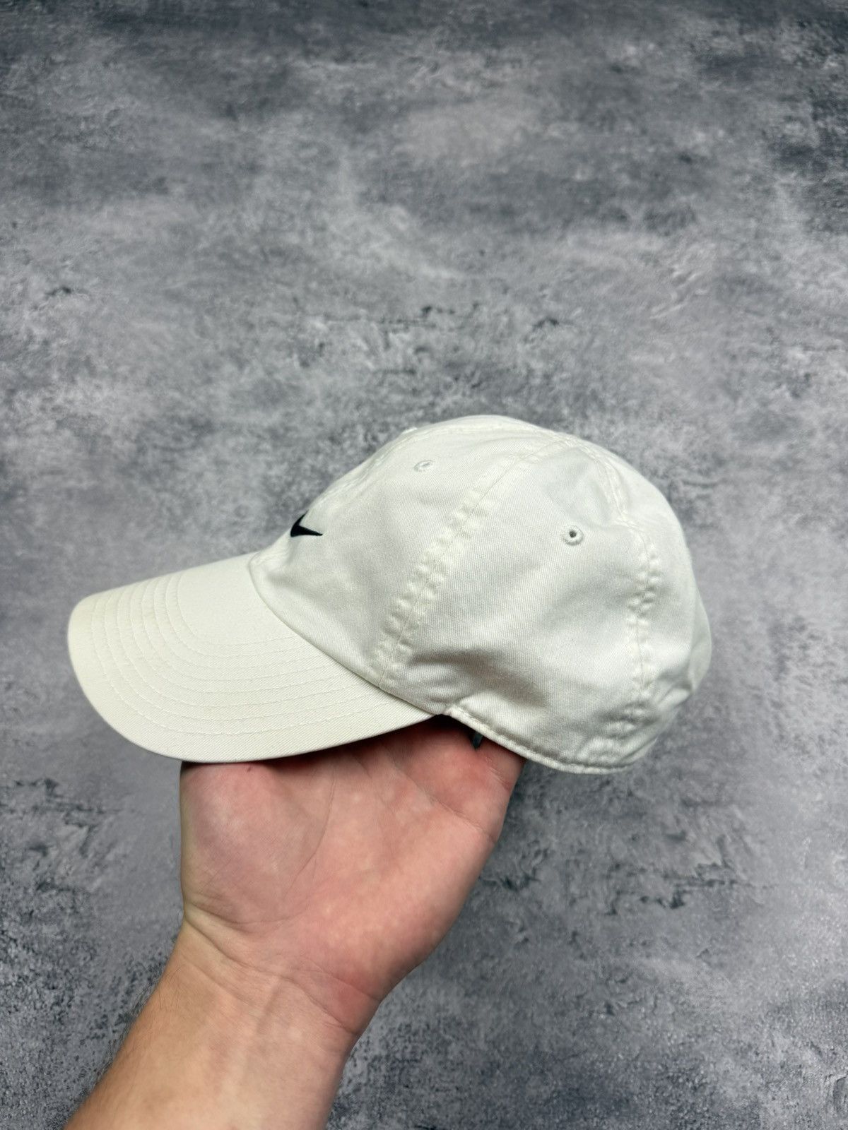 Nike Vintage 90s Nike Center Swoosh Logo White Cap Hat Y2K Drill Size ONE SIZE - 4 Thumbnail