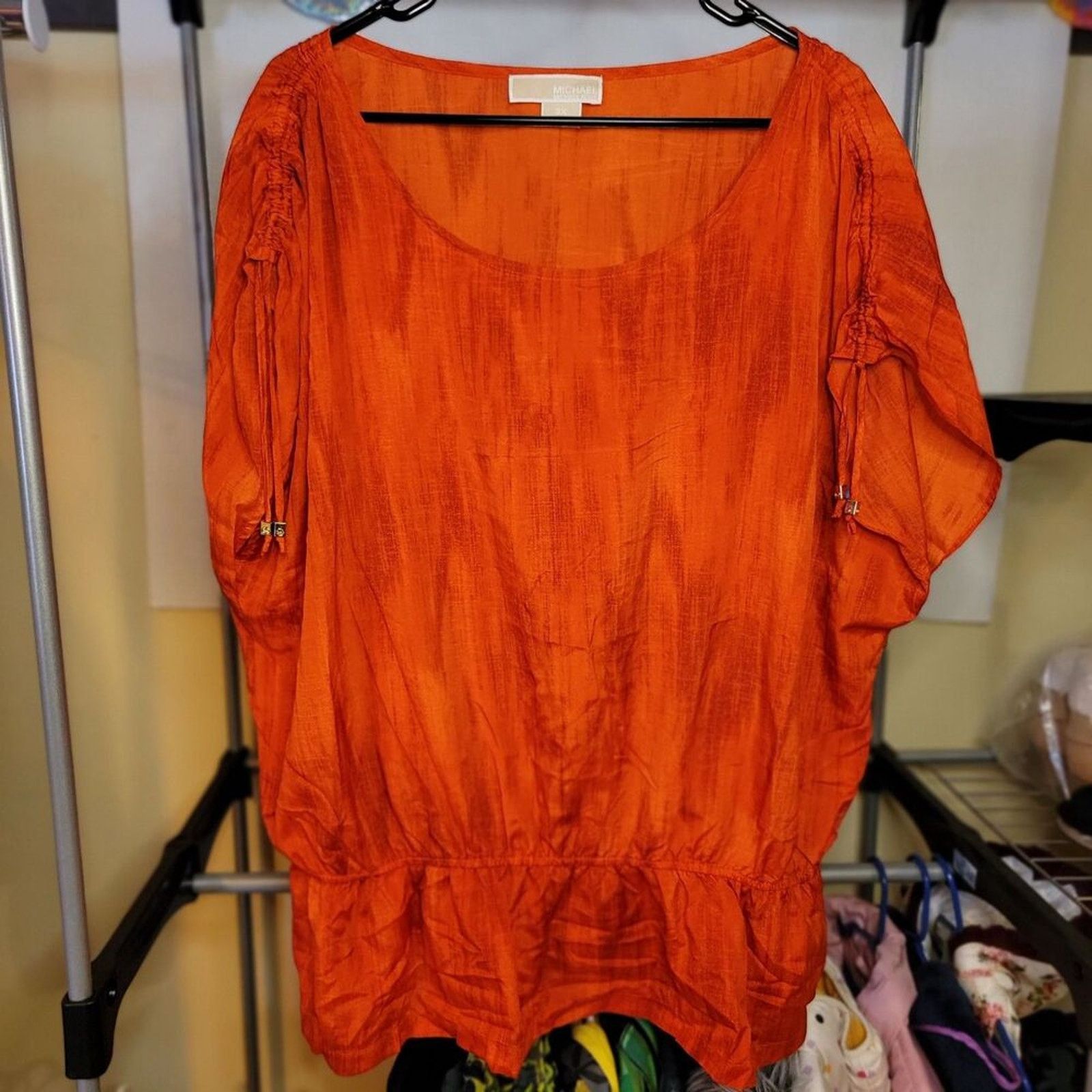 Michael Kors Michael Kors Blouse Short Sleeve Orange - Size 3XL Size 3XL / US 20-22 - 1 Thumbnail